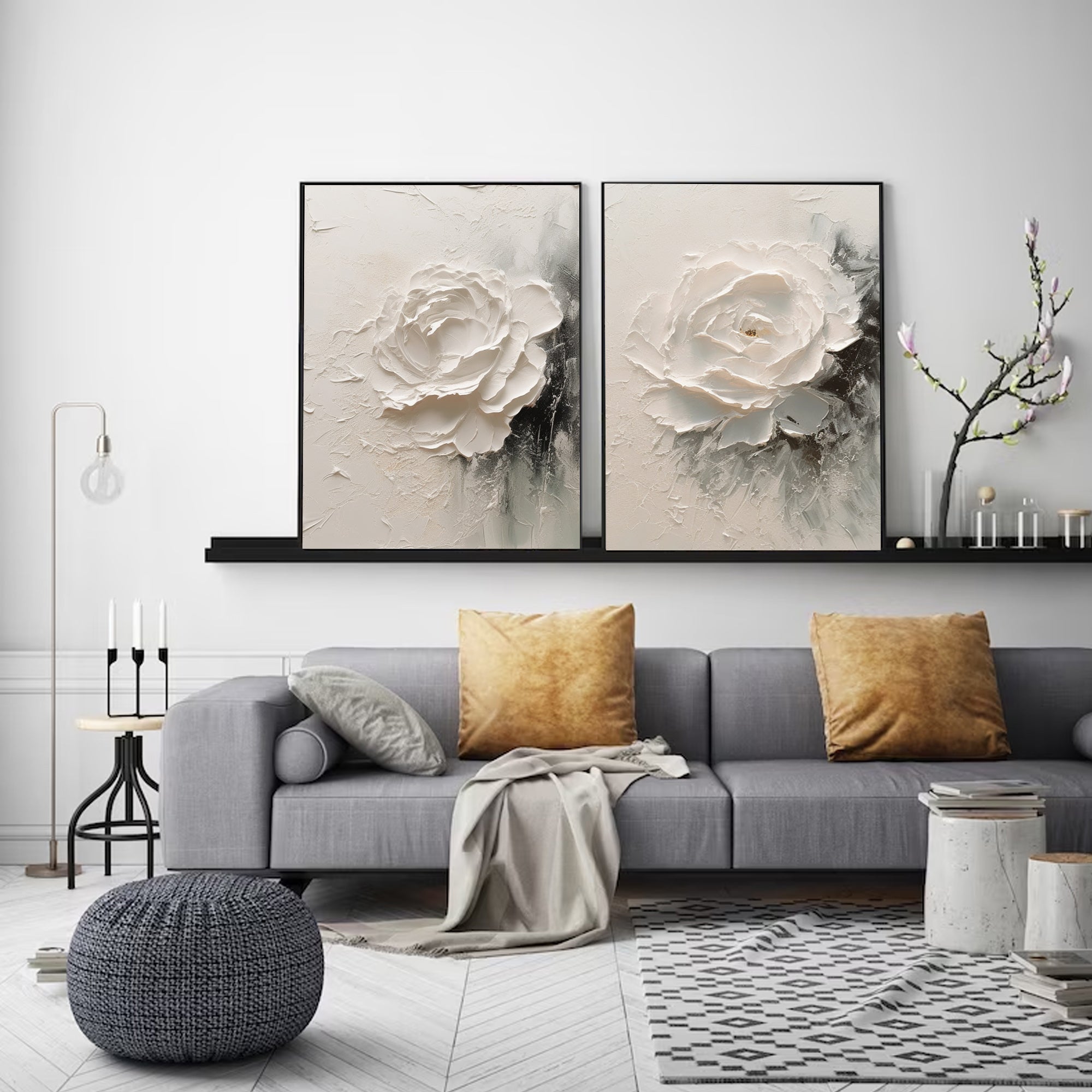 Thick textured white flowers