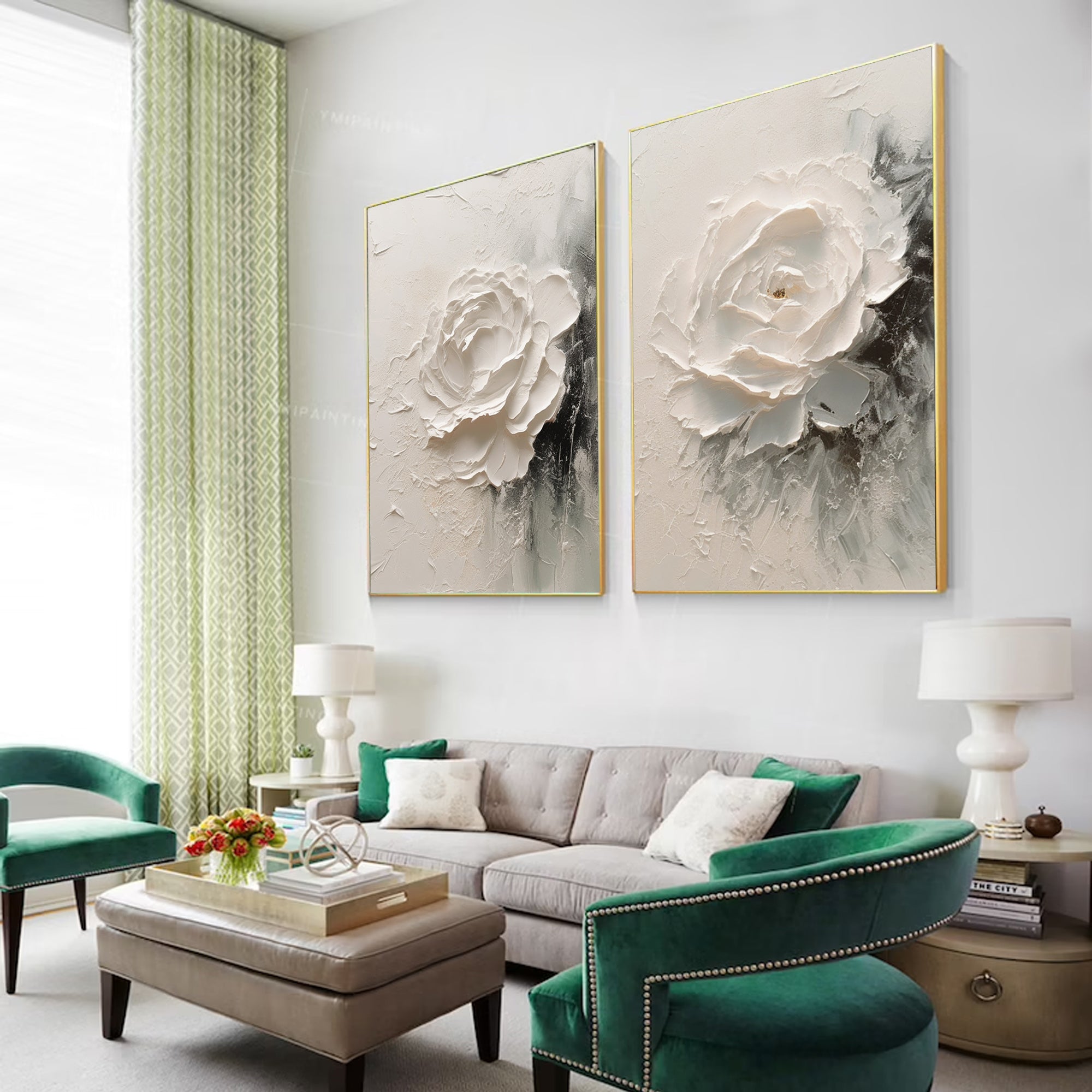 Thick textured white flowers