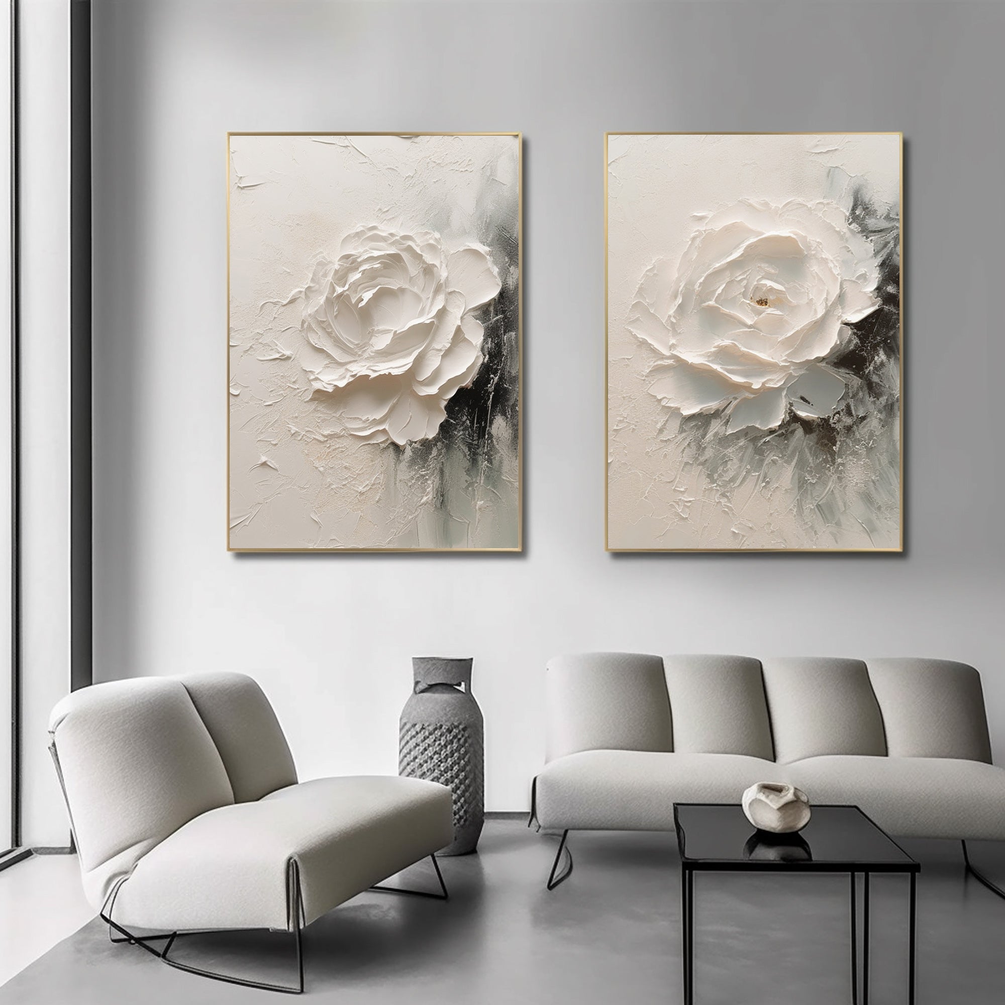 Thick textured white flowers