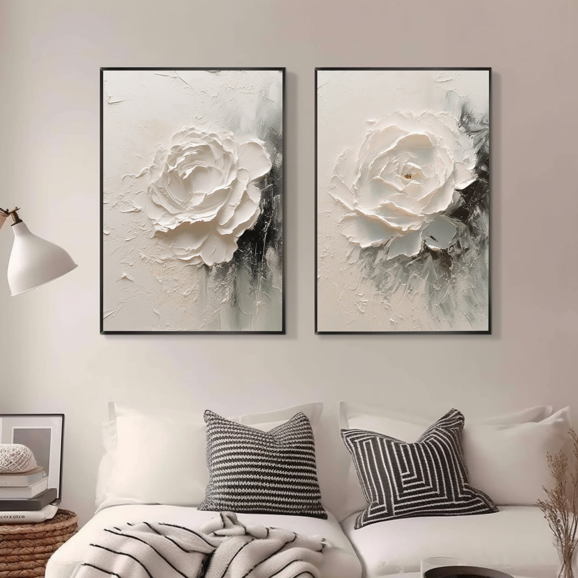 Thick textured white flowers