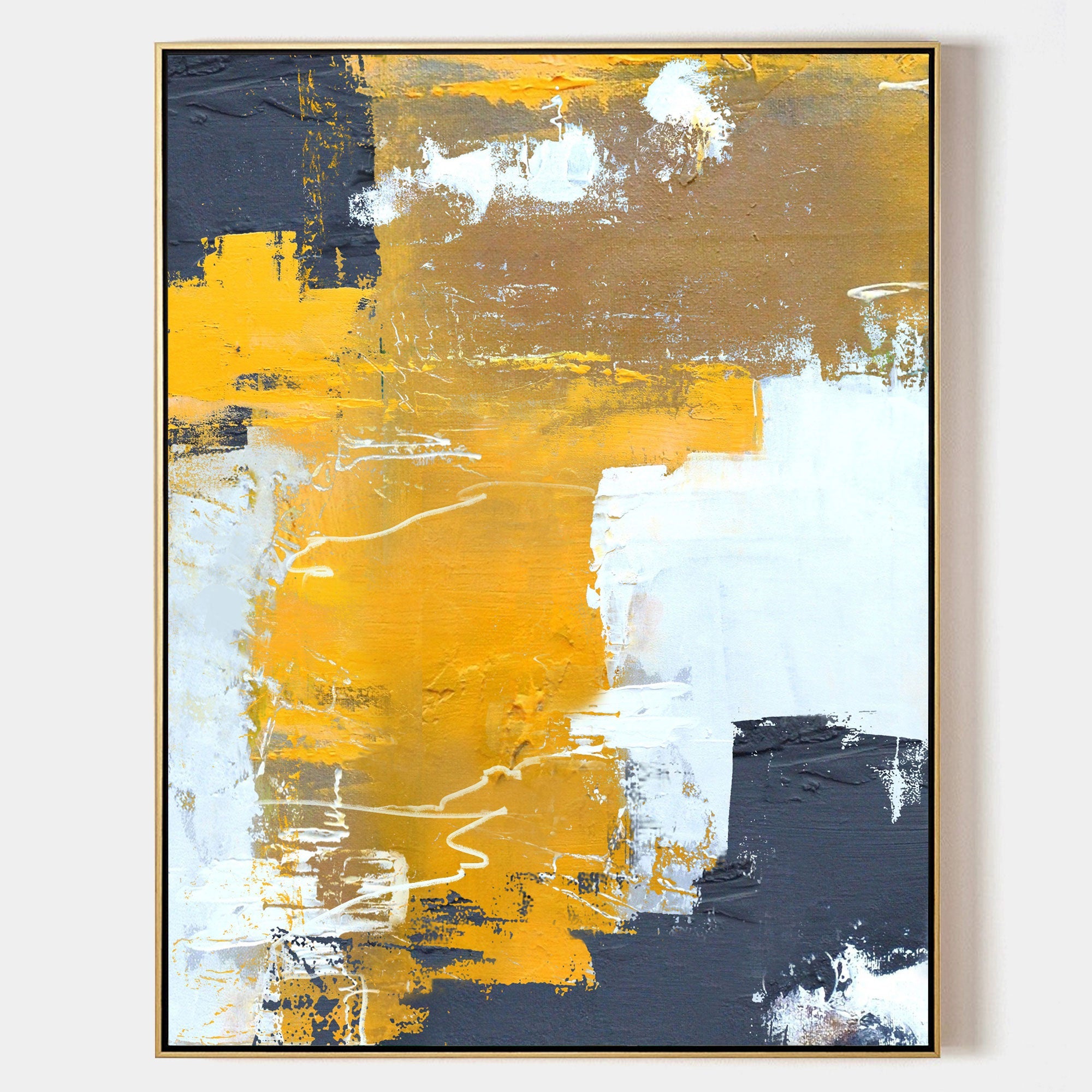 Abstract Yellow White Art