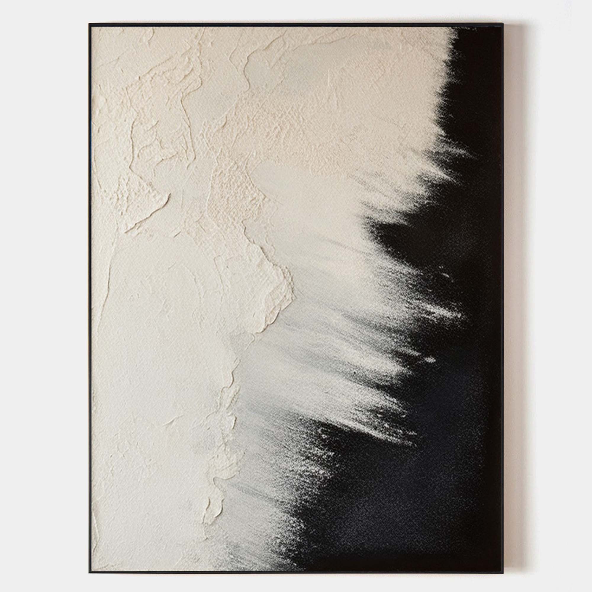 Black And Beige Seascape Painting