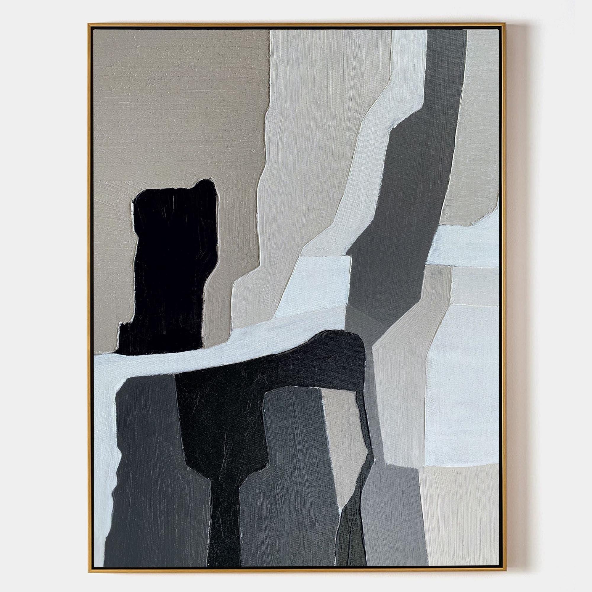 Black And Grey Abstract Painting