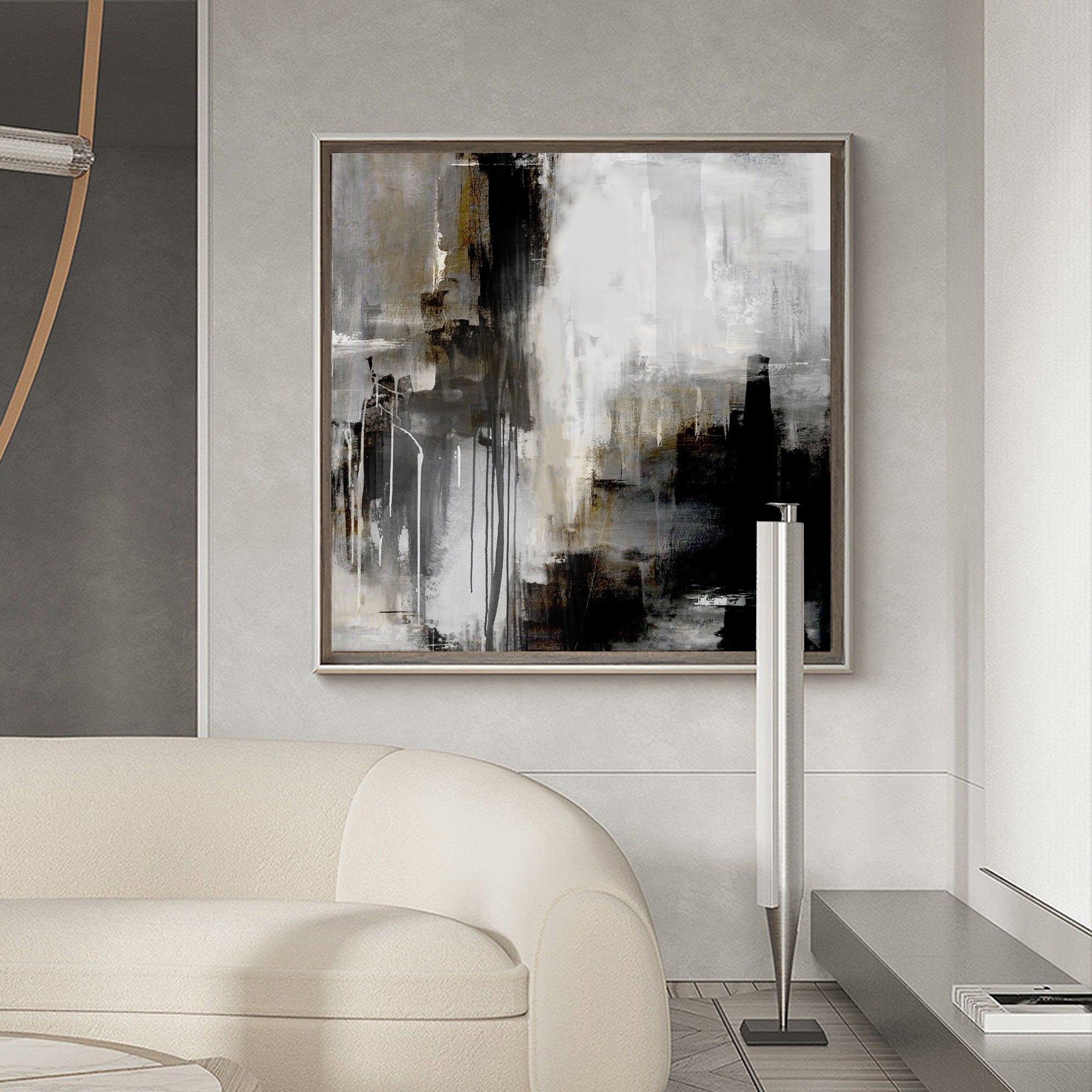 Black Grey Abstract Painting