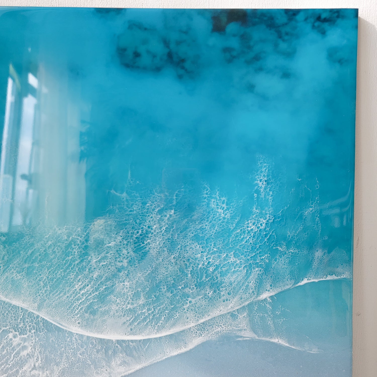 Seascape beach painting. Resin Art Wave Wall Decor