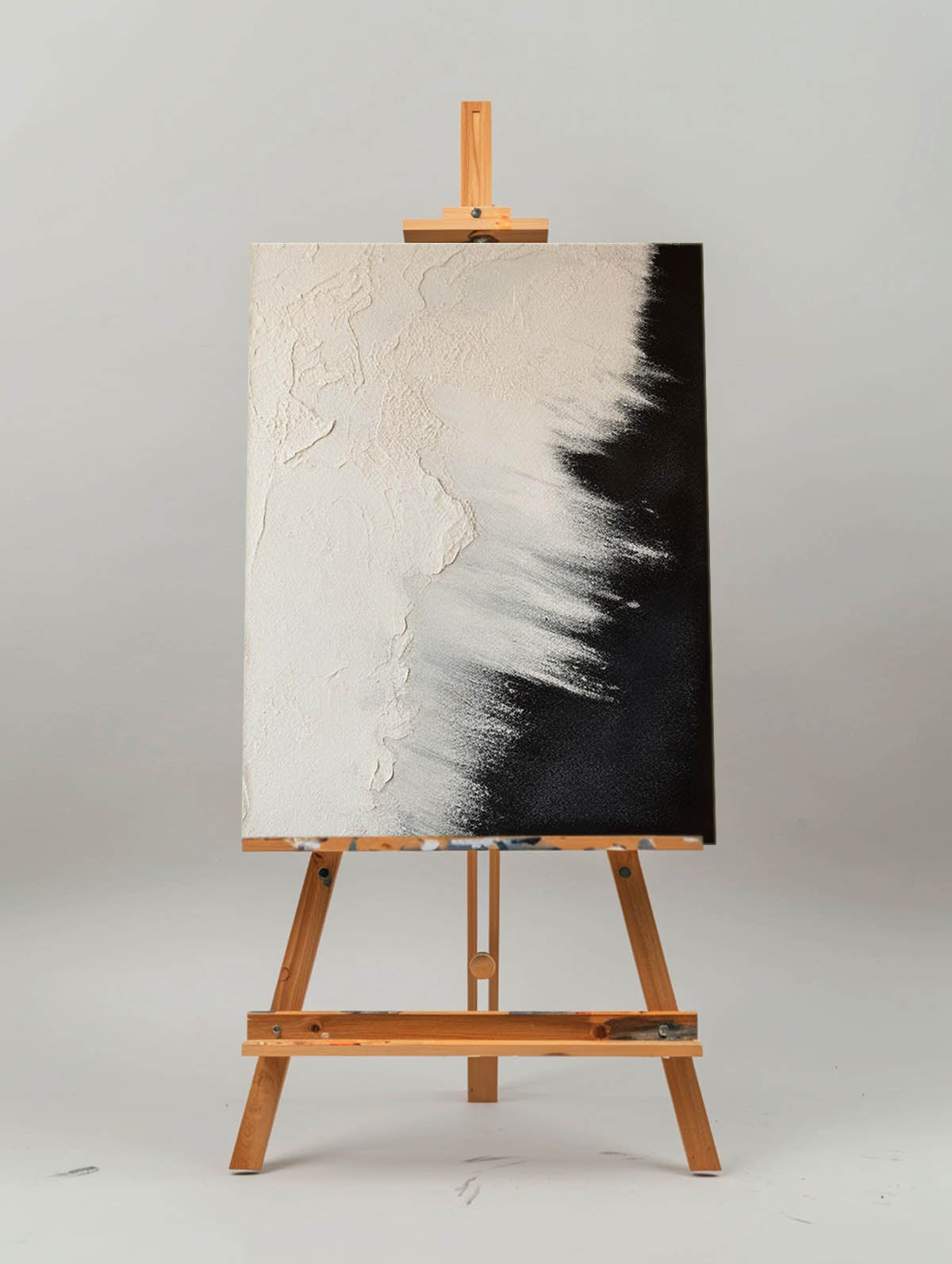 Black And Beige Seascape Painting