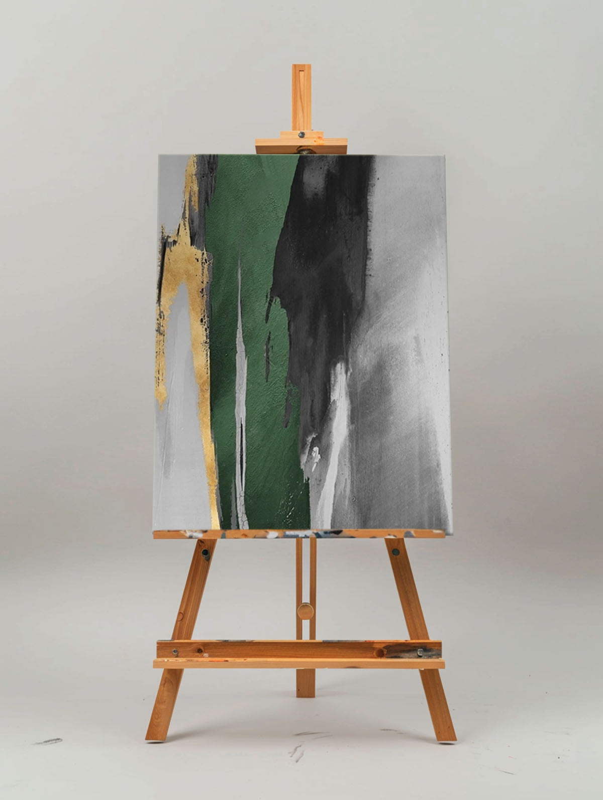 Green And Gold Abstract Painting