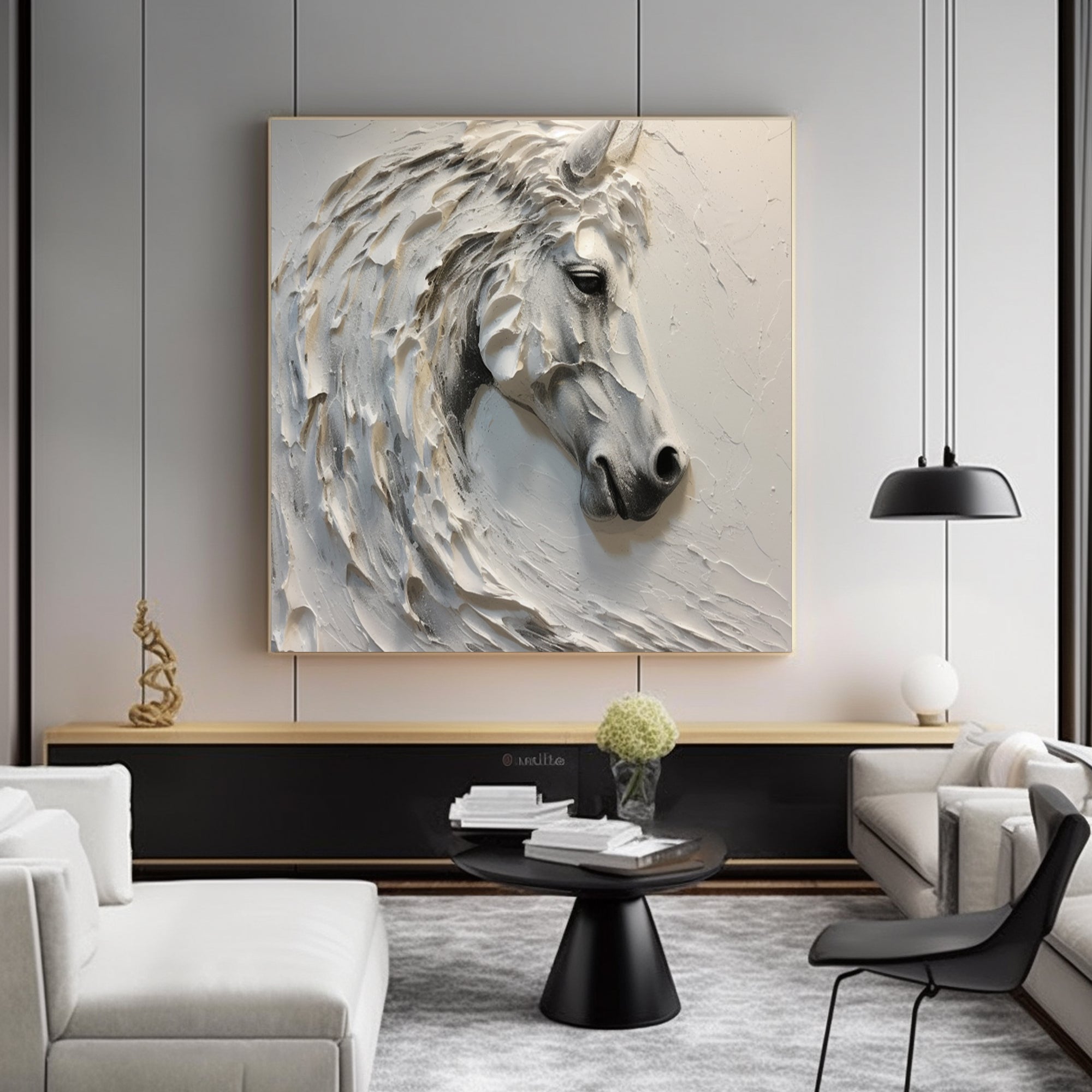 White Horse Oil Painting