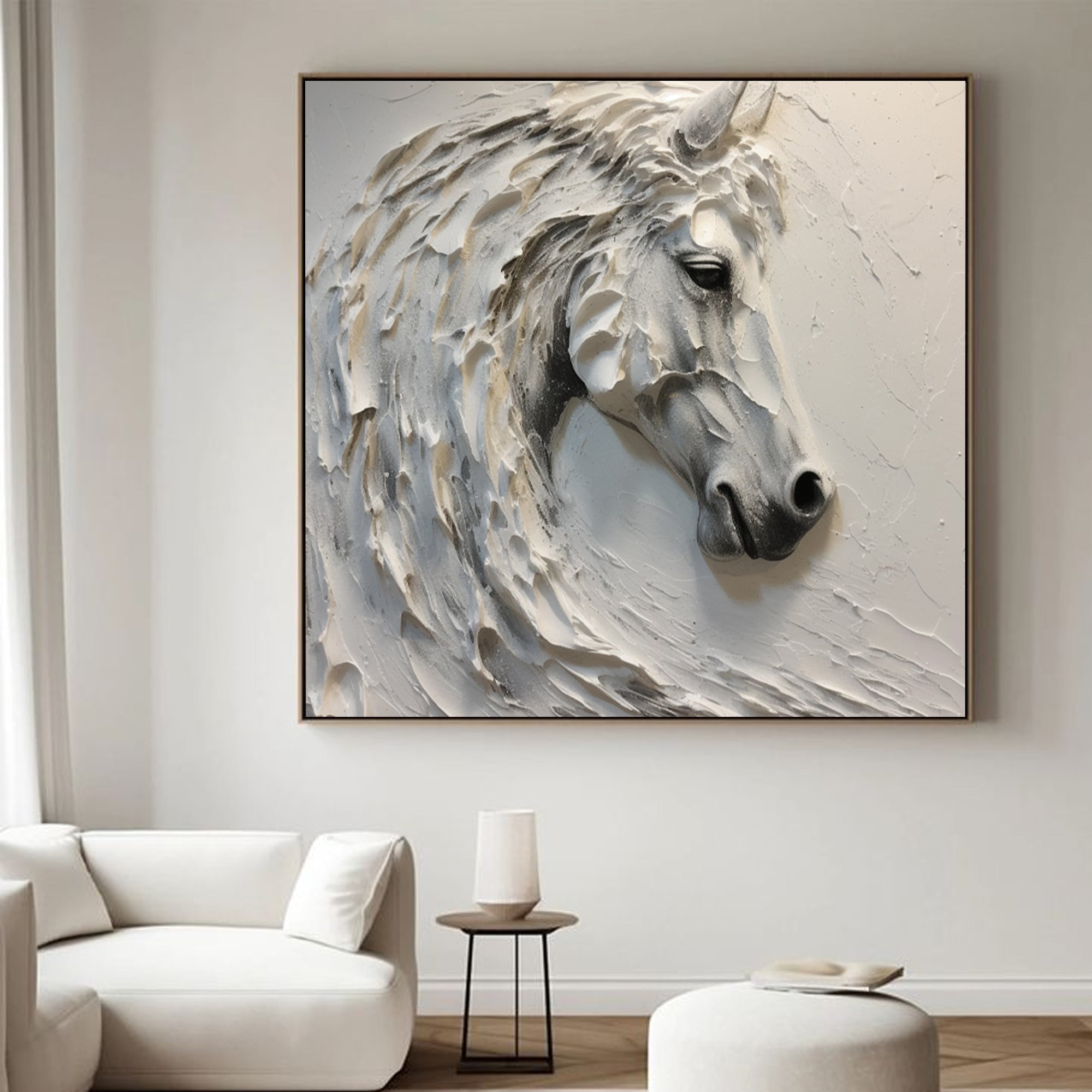 White Horse Oil Painting