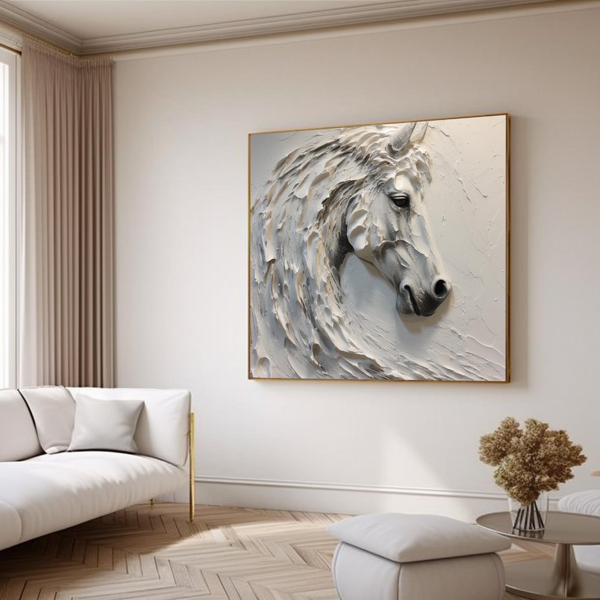 White Horse Oil Painting