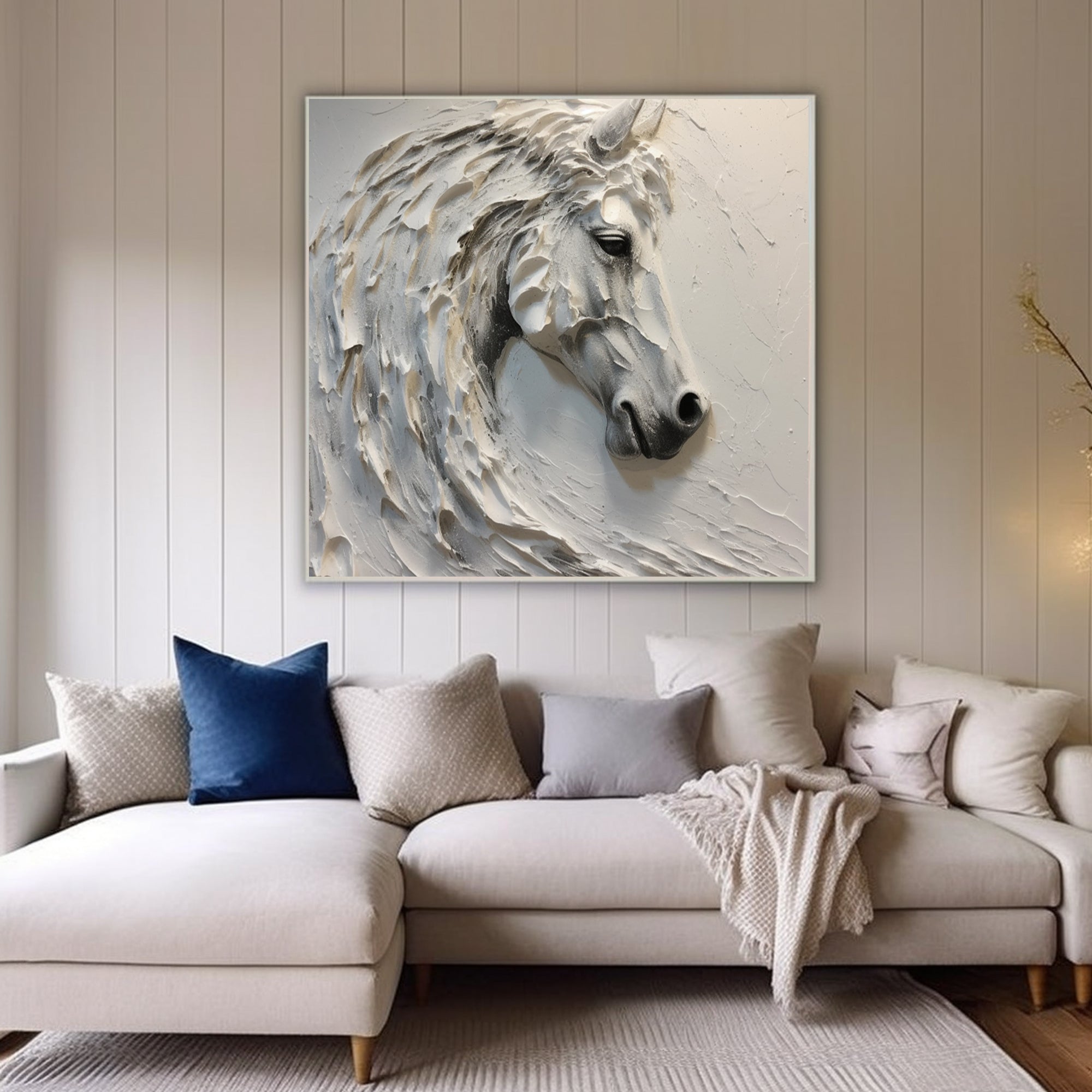White Horse Oil Painting