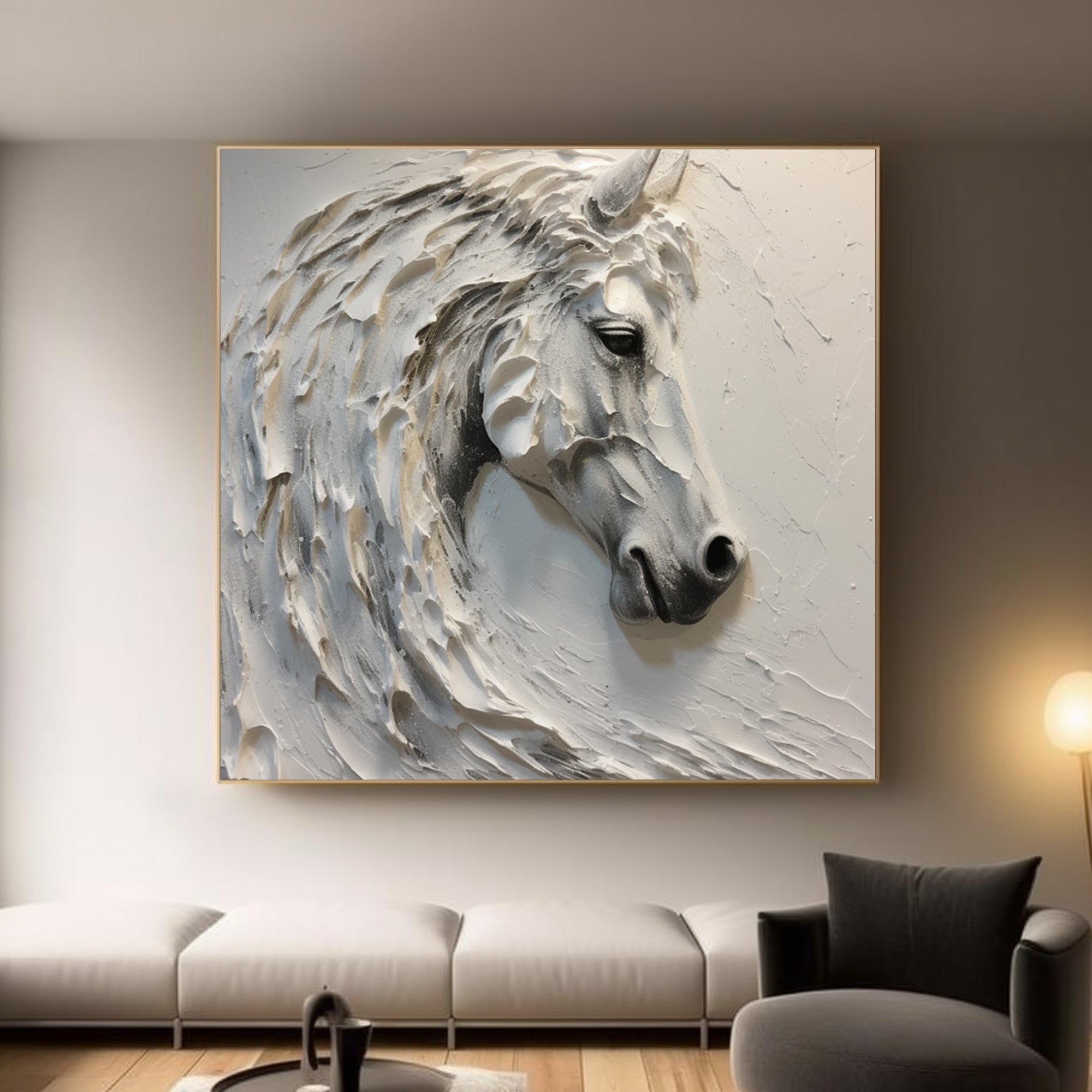 White Horse Oil Painting