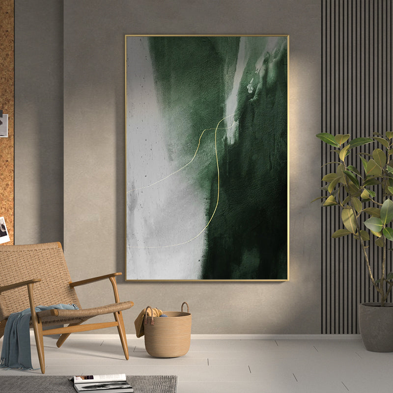 Green And Gold Abstract Painting