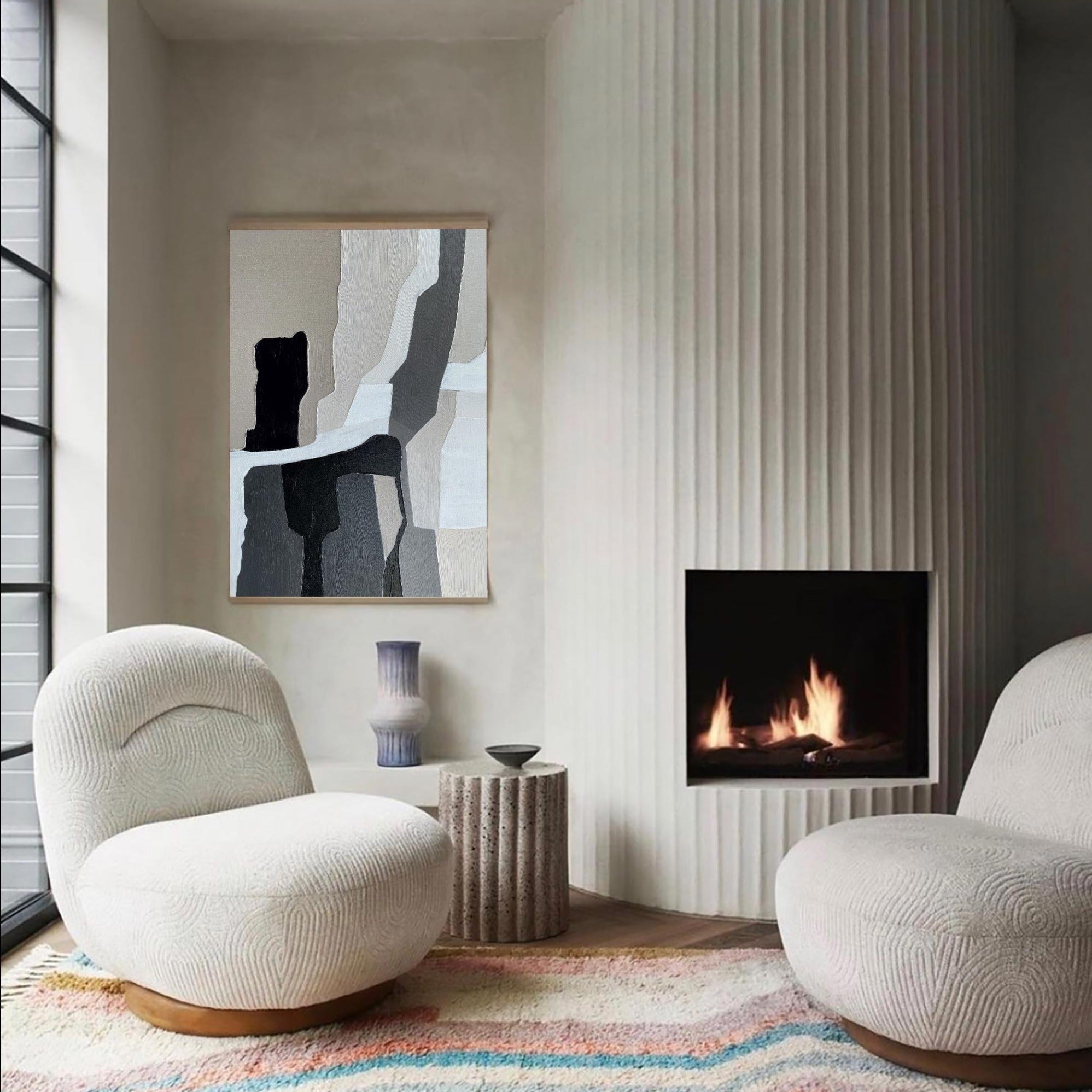 Black And Grey Abstract Painting