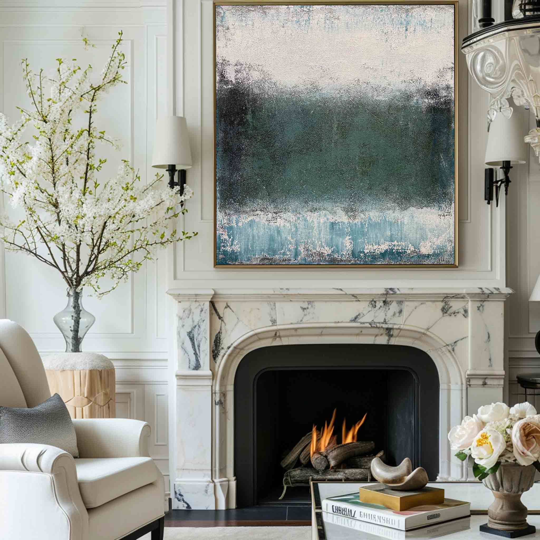 Green Abstract Landscape Painting