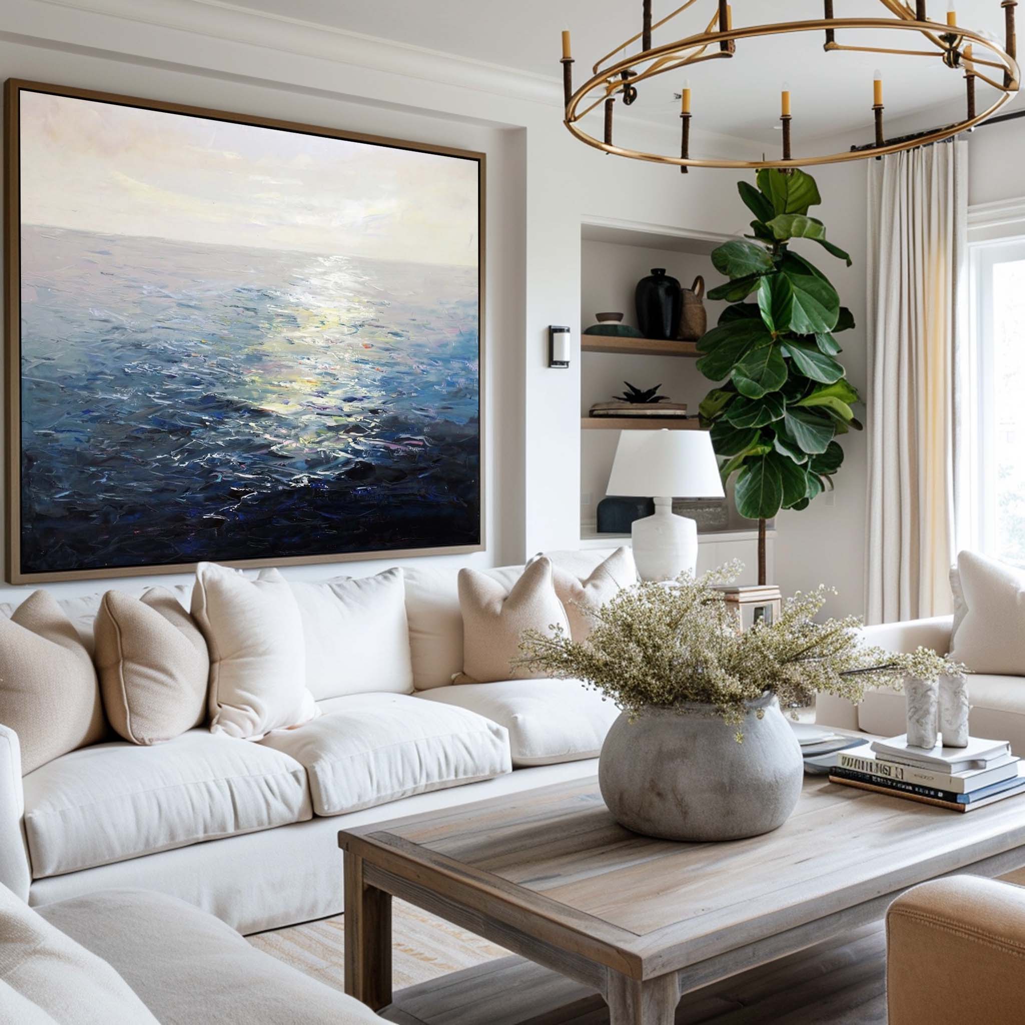 Abstract Ocean Canvas Painting