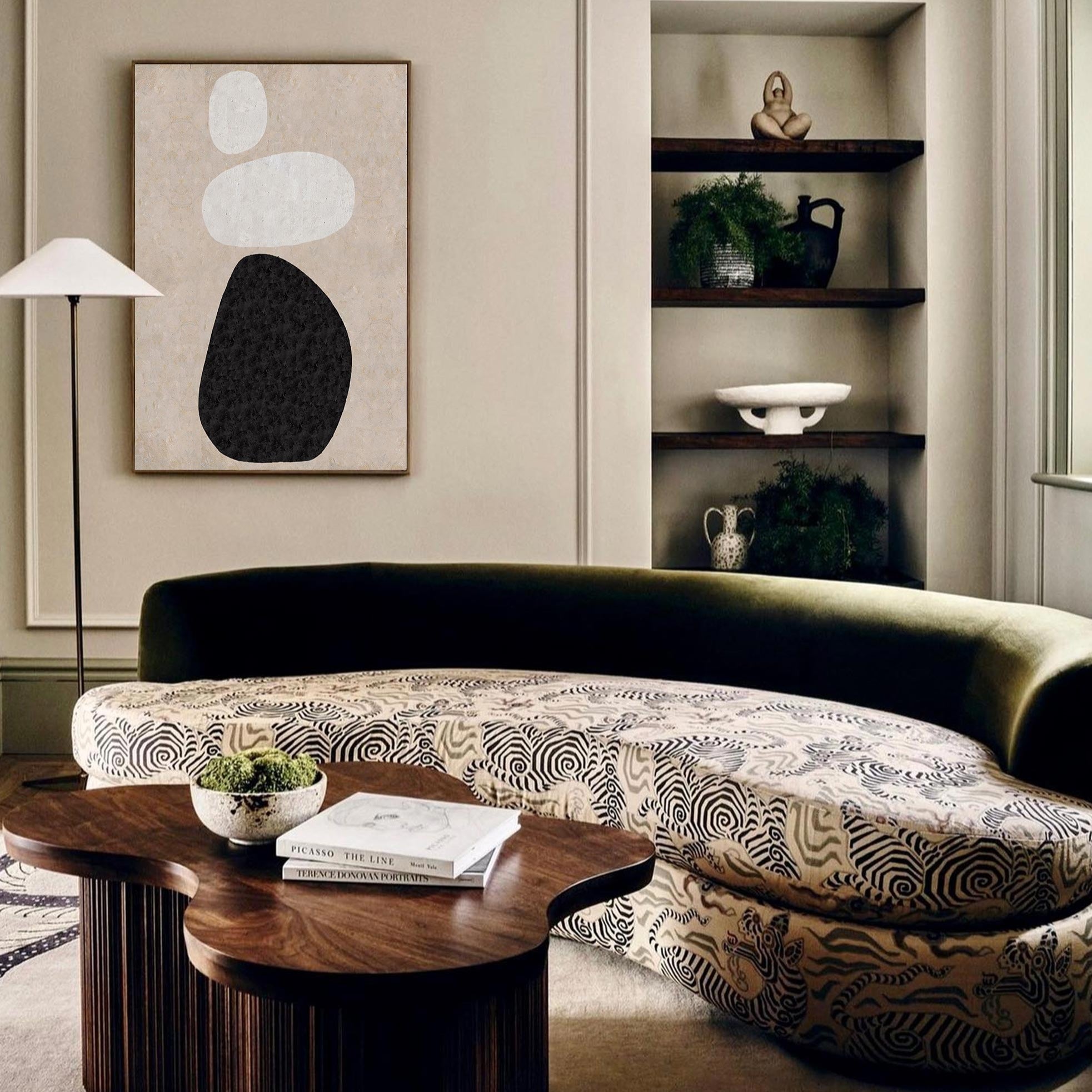 Beige Minimalist Abstract Painting