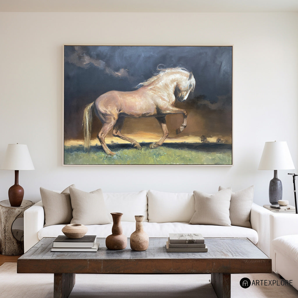 Running Brown Horse Painting