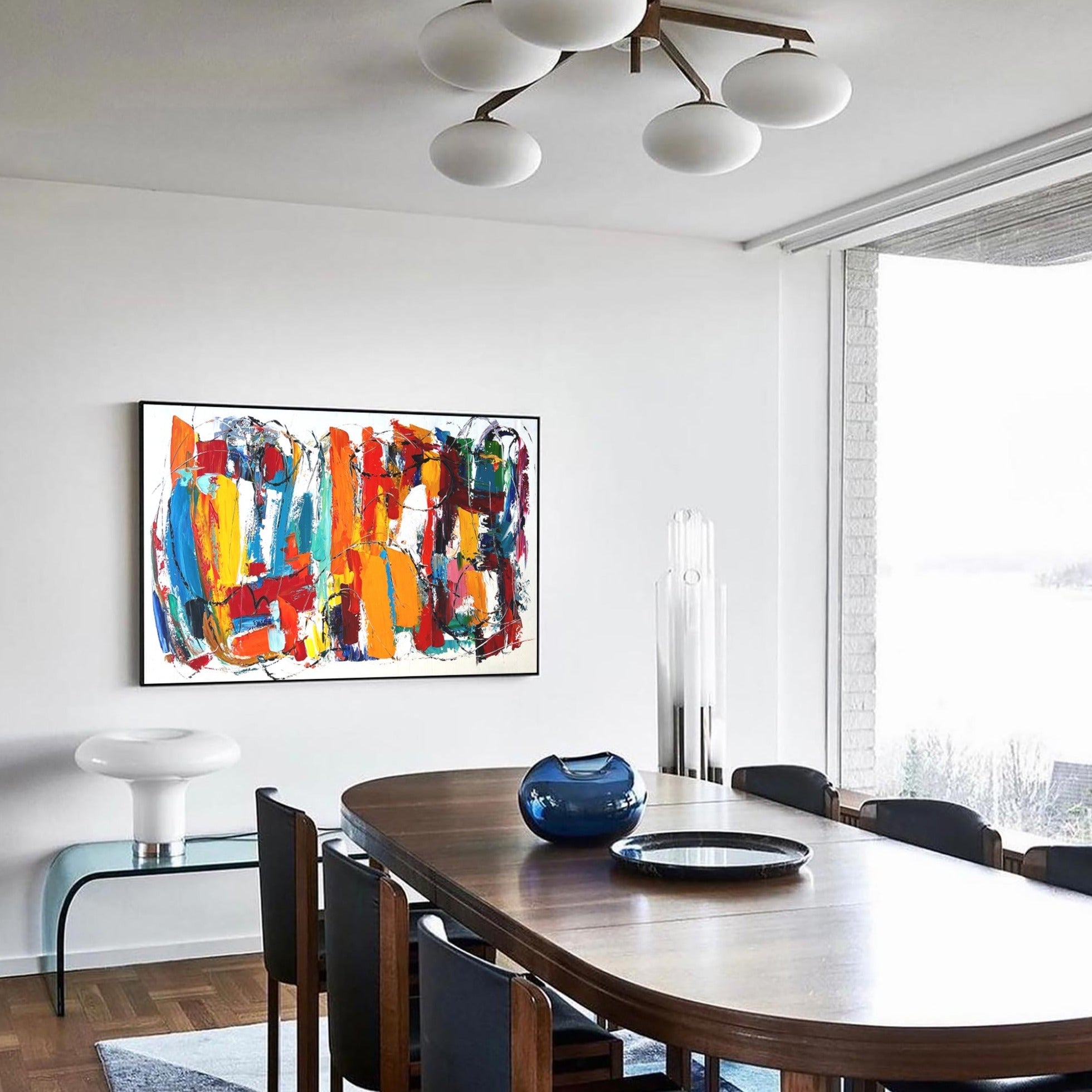 Colorful White Abstract Art