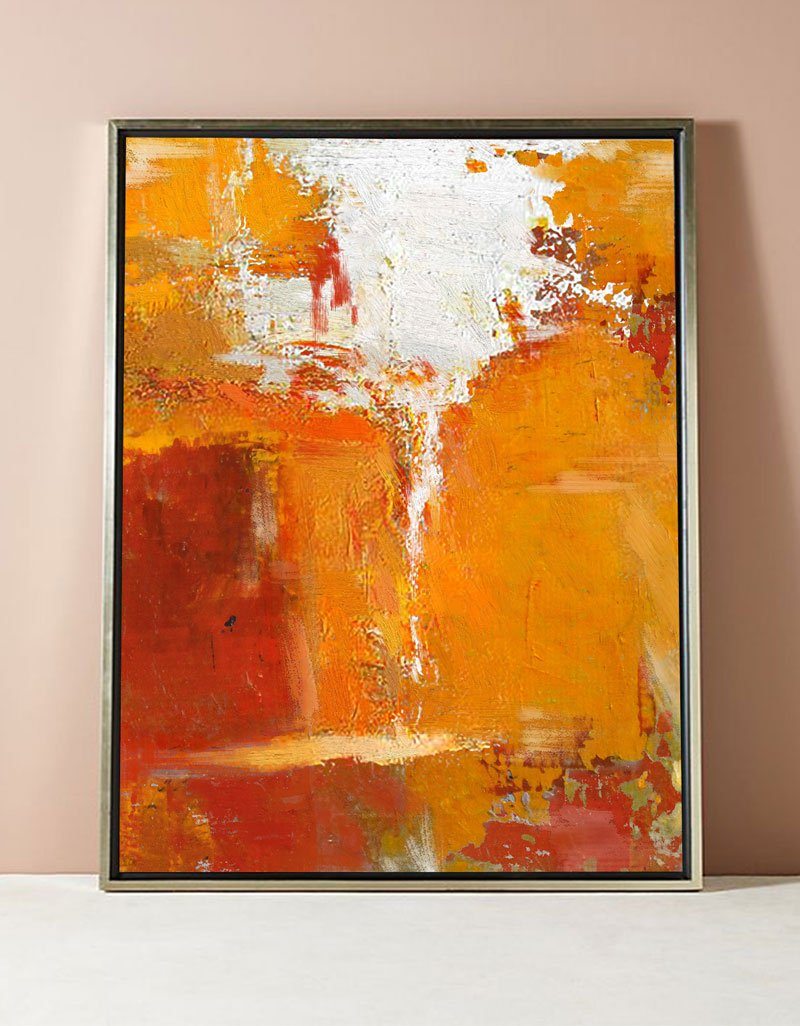 Deep Orange Abstract Painting