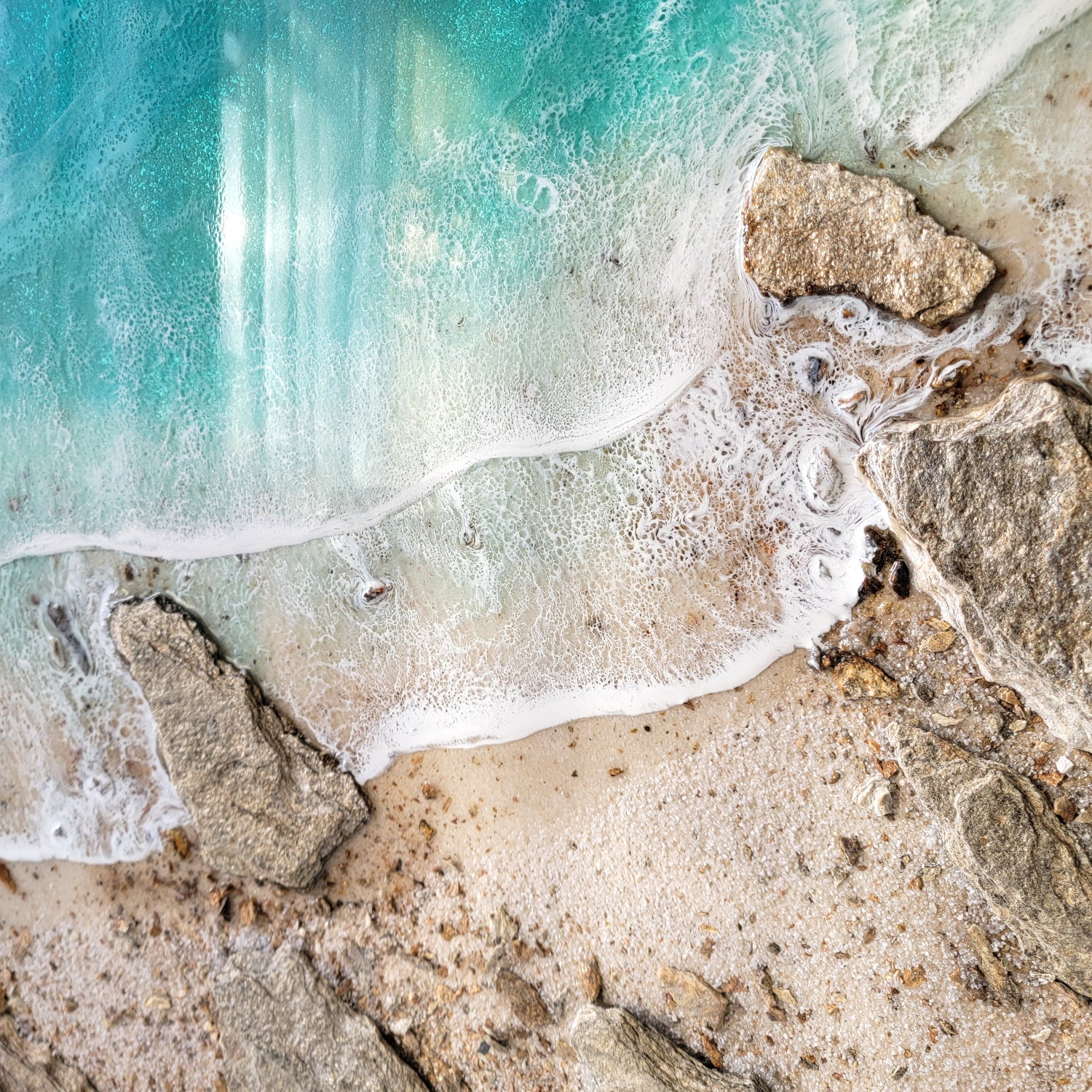 3d sea art Ocean shore resin art Seascape Wall decor
