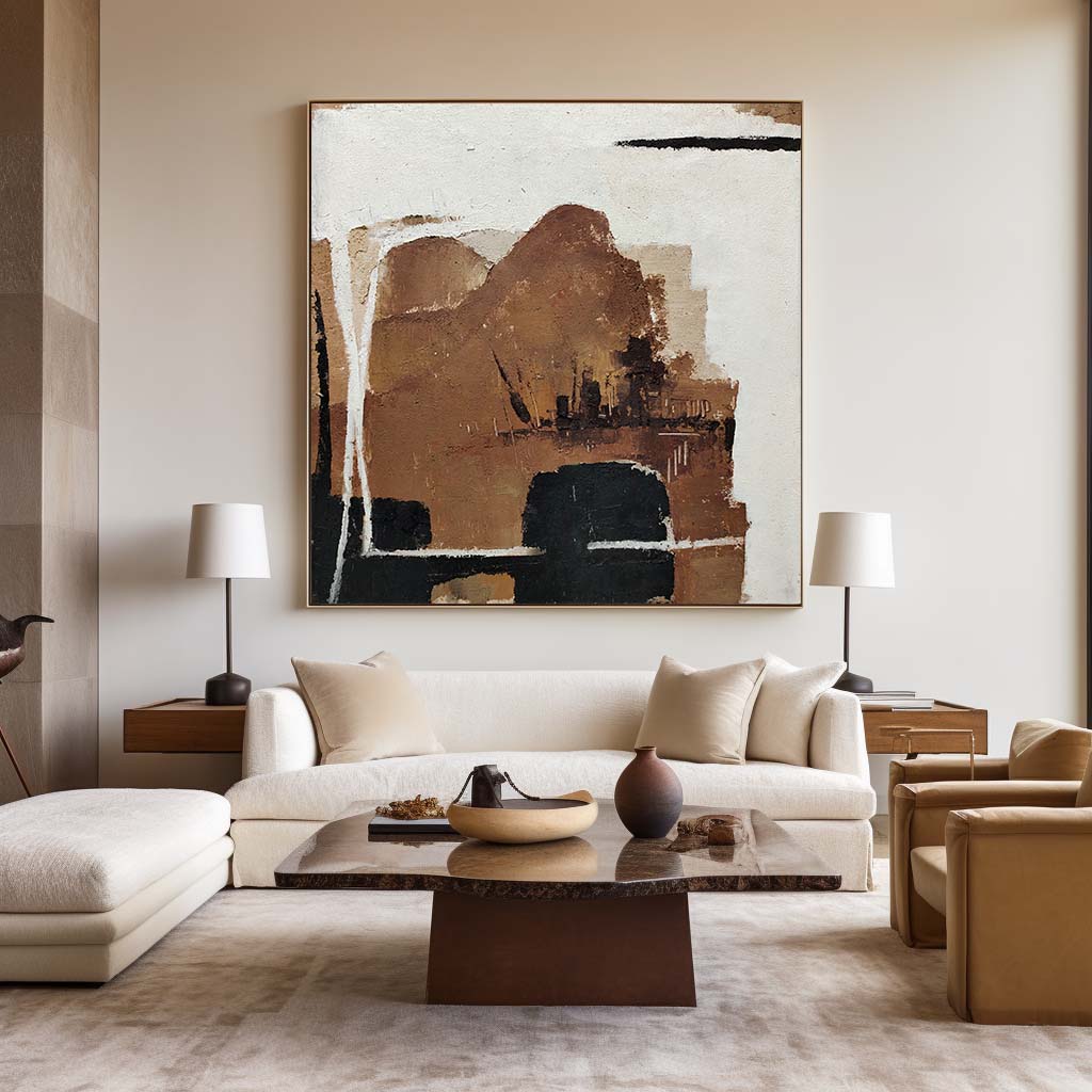 Black And Brown Minimalist Painting