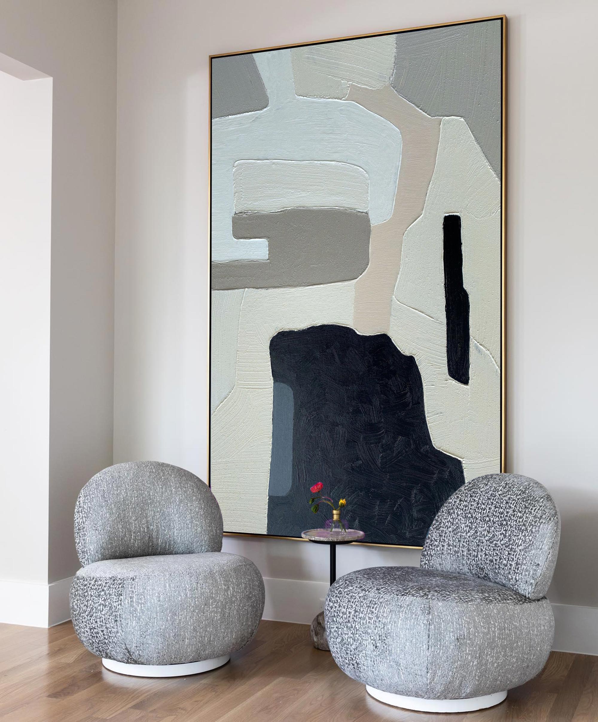 Black And Grey Abstract Painting