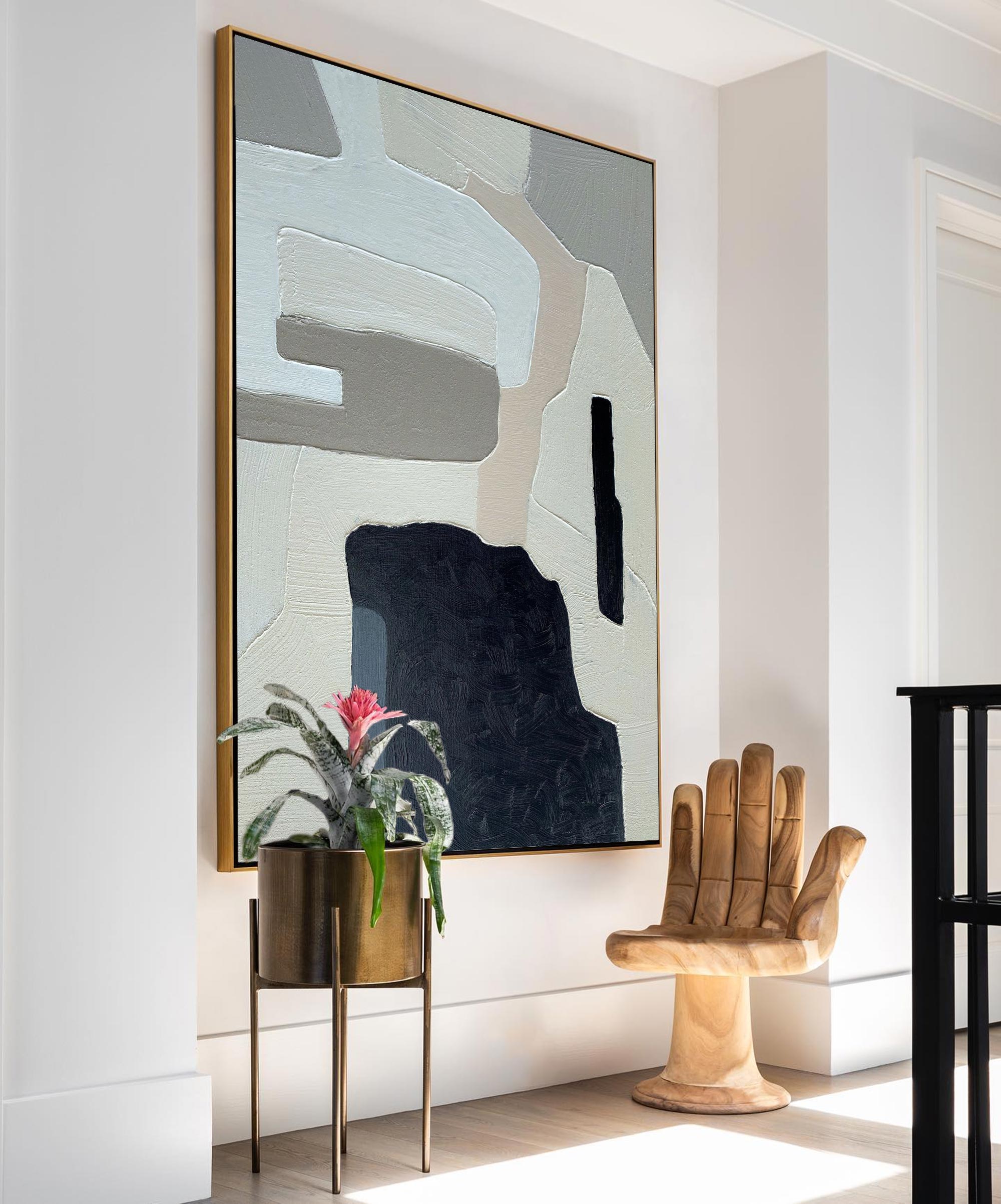 Black And Grey Abstract Painting