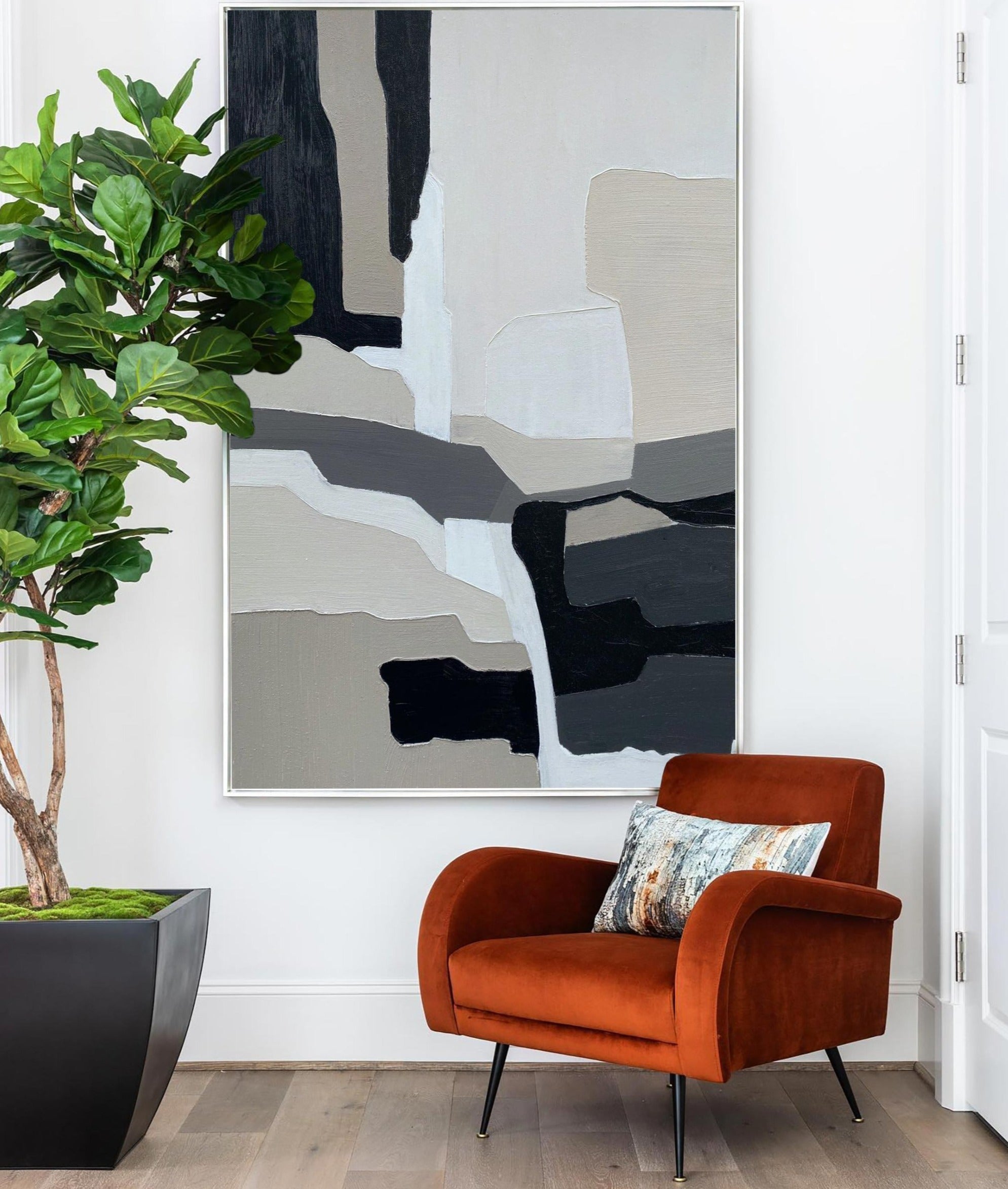 Black And Grey Abstract Painting