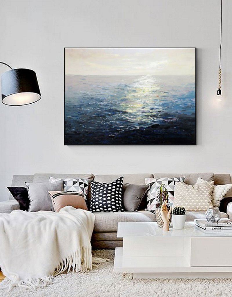 Abstract Ocean Canvas Painting