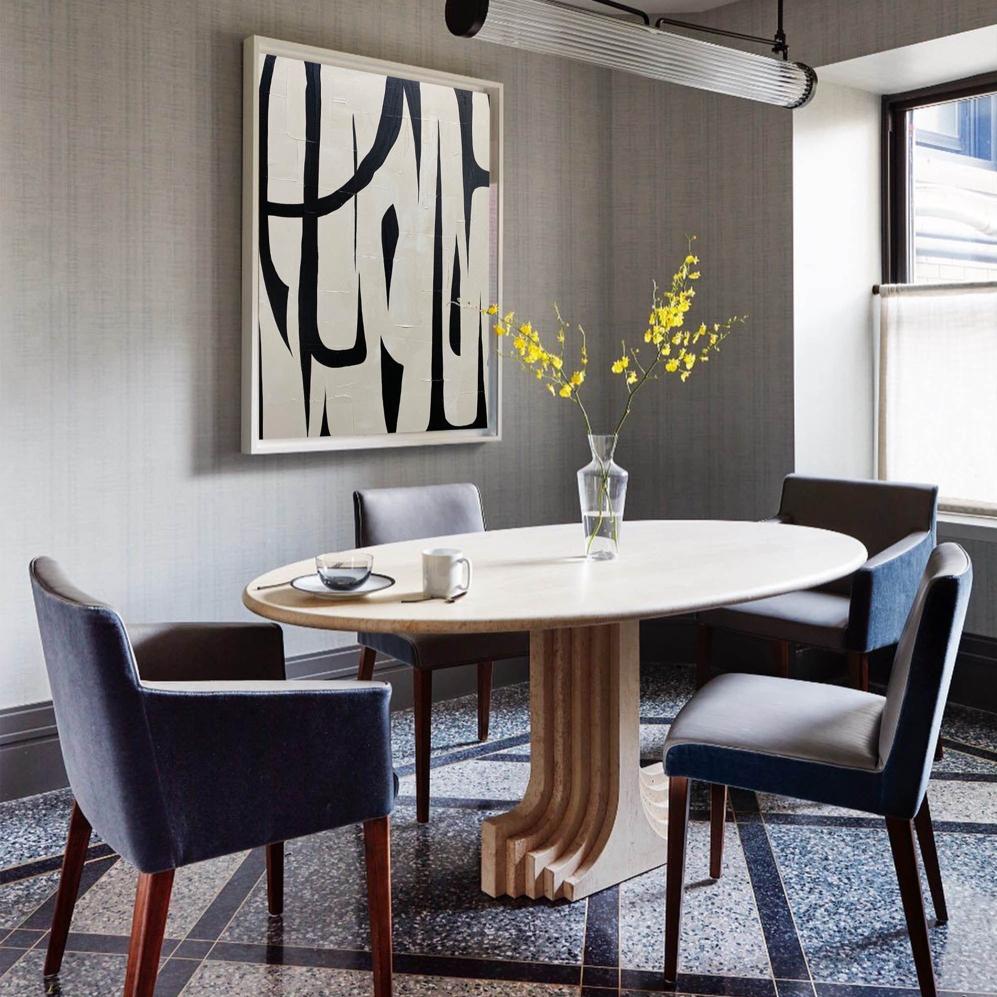 Black And White Abstract Painting