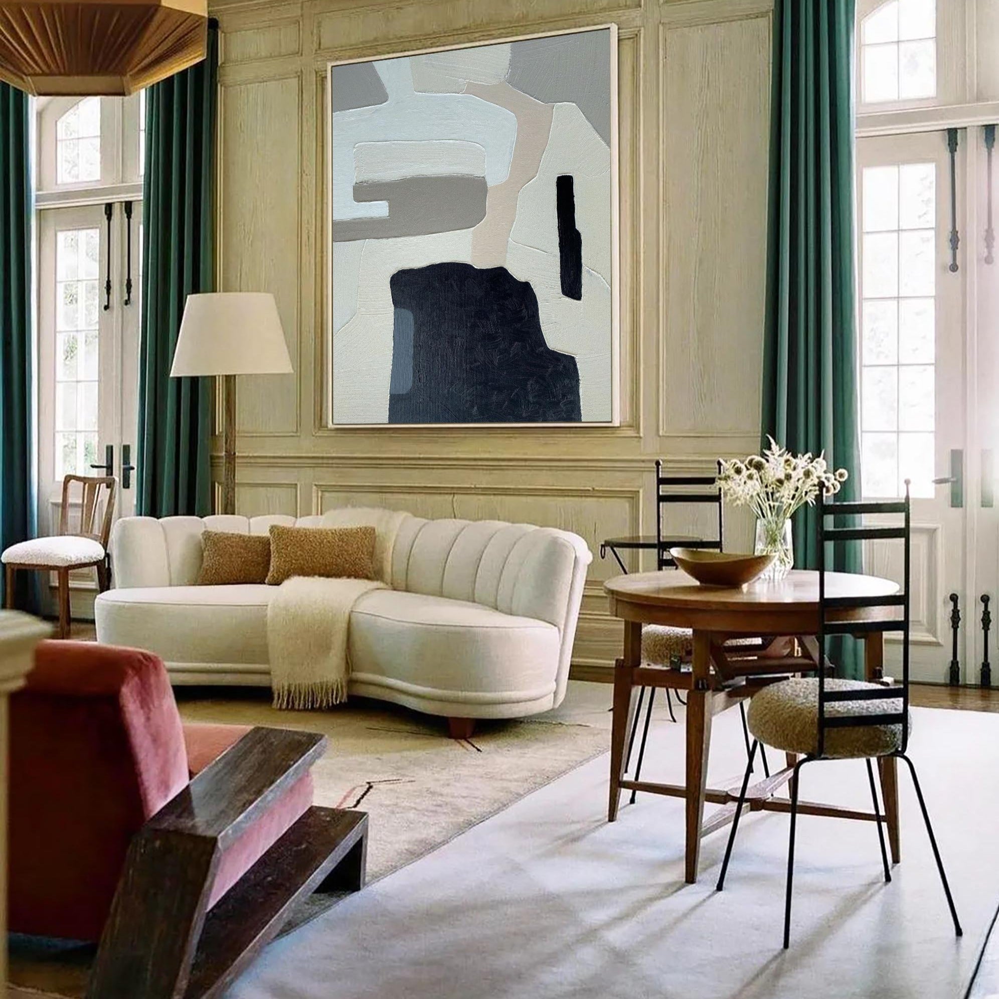 Black And Grey Abstract Painting