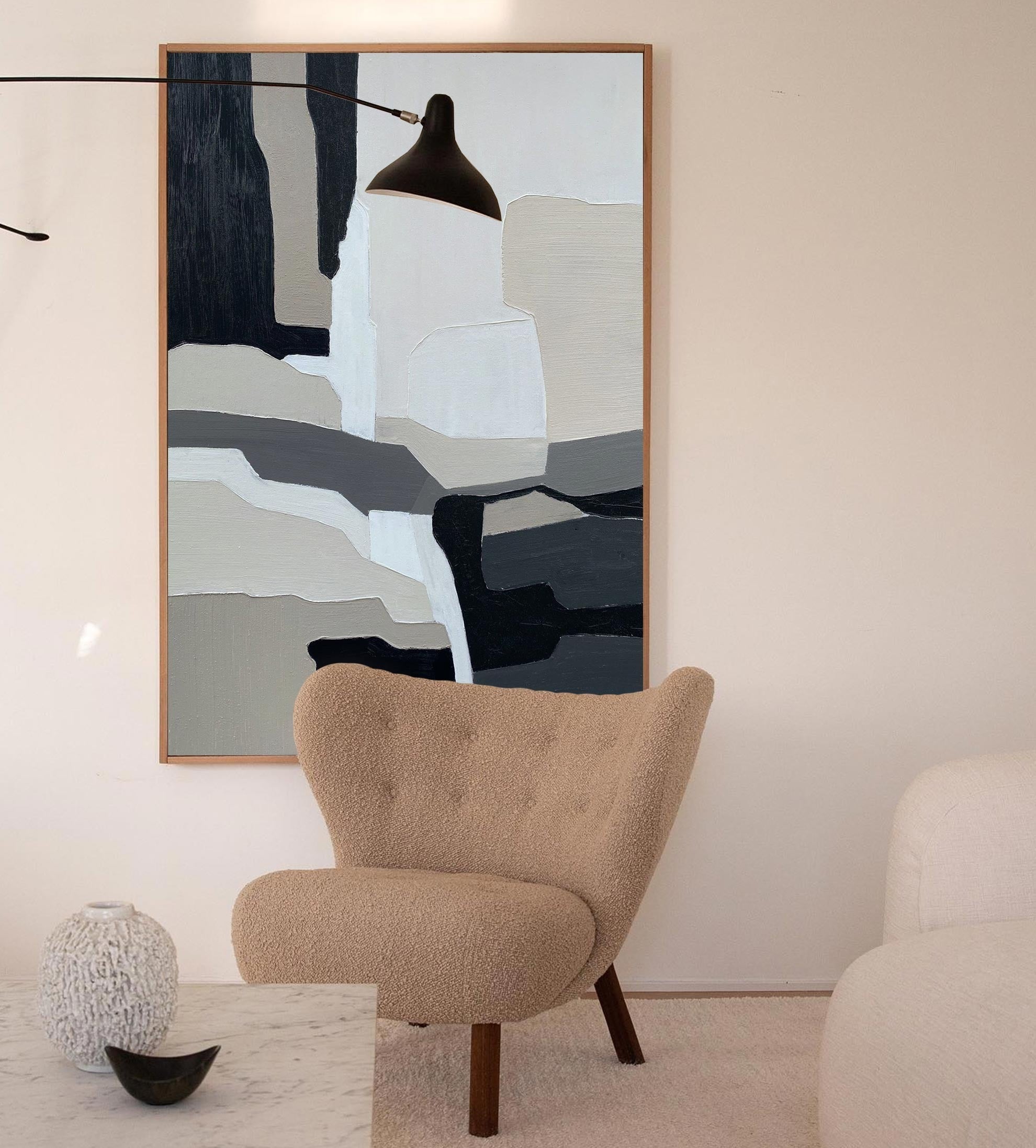 Black And Grey Abstract Painting