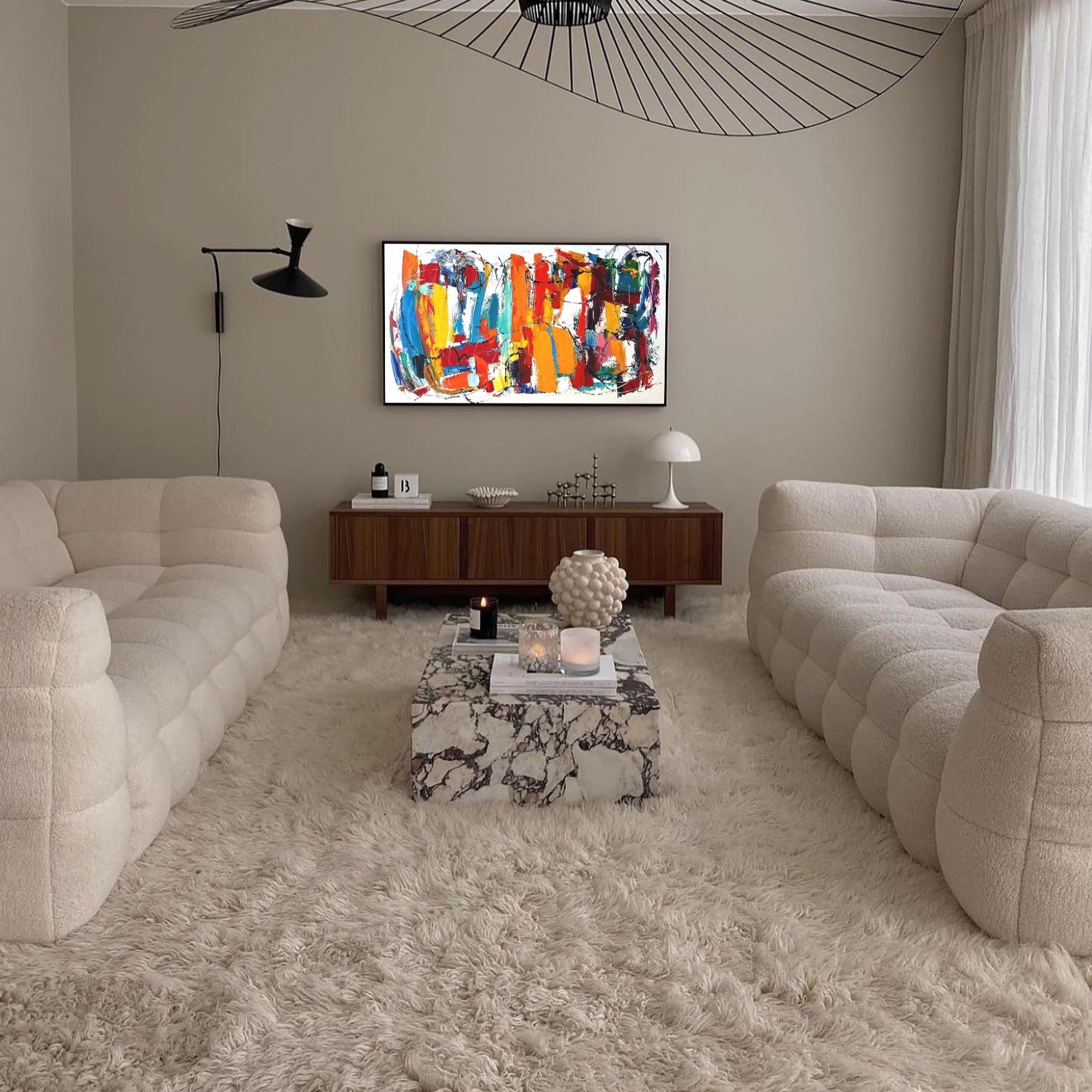 Colorful White Abstract Art