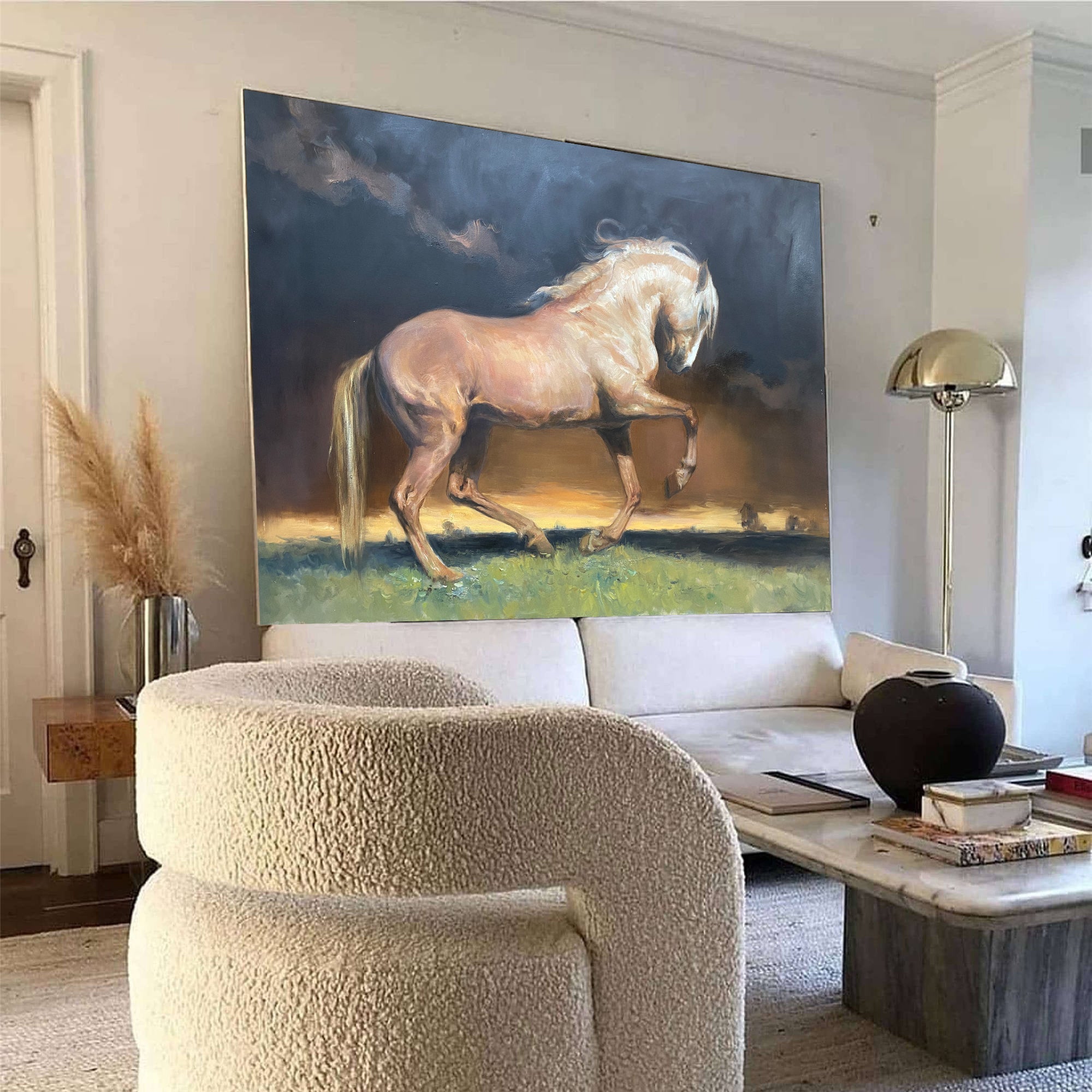 Running Brown Horse Painting