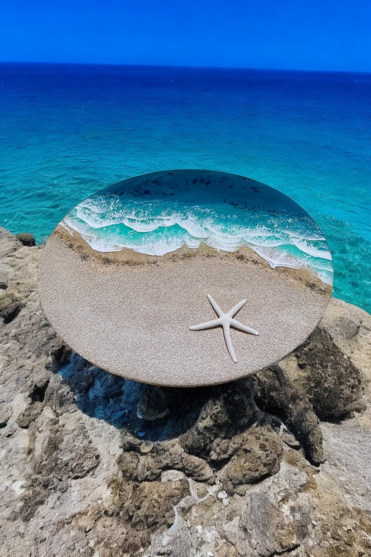 Resin painting Ocean resin art, resin ocean beach epoxy resin beach, 3D wall art