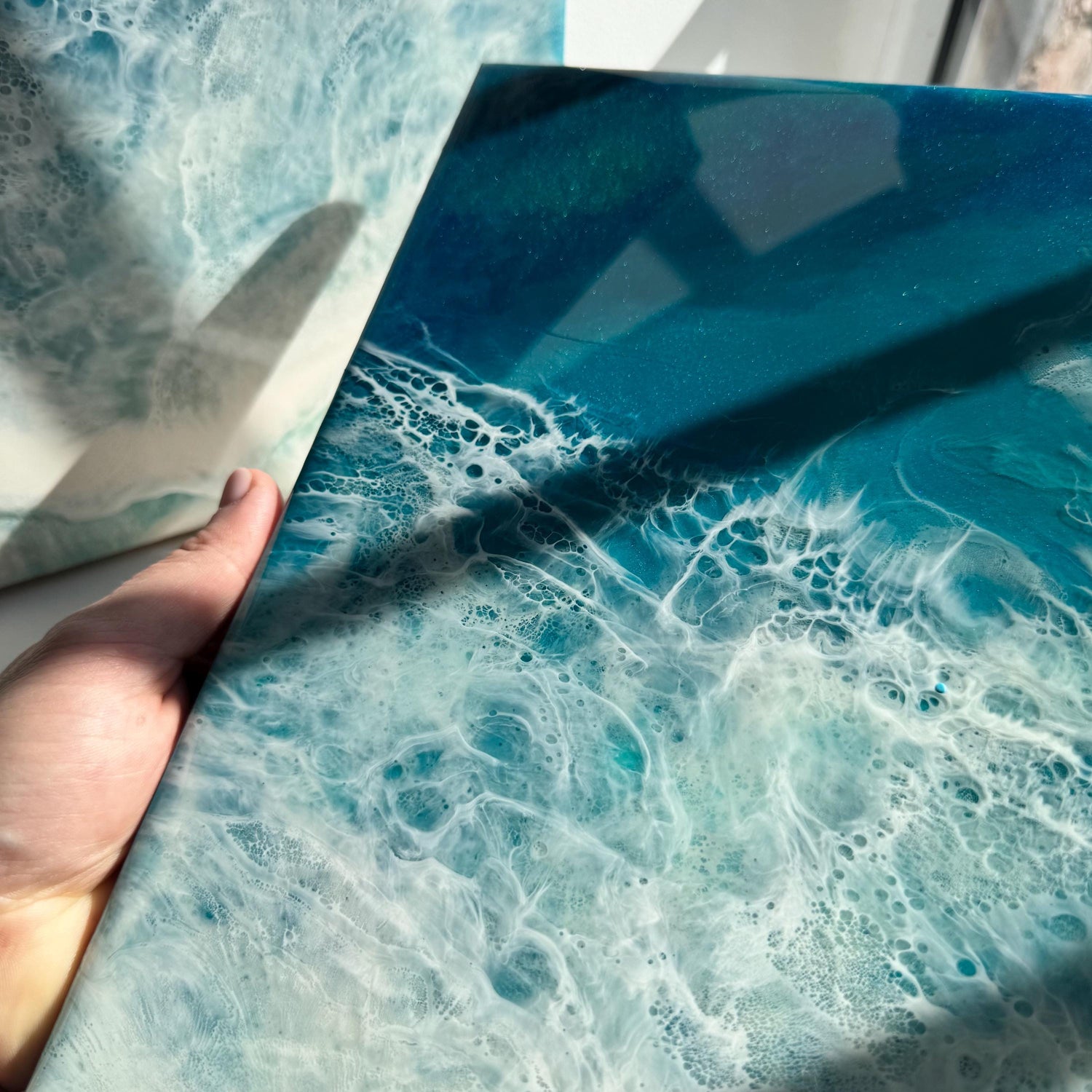 Resin Ocean Wall Art – 2 Piece Beach Painting