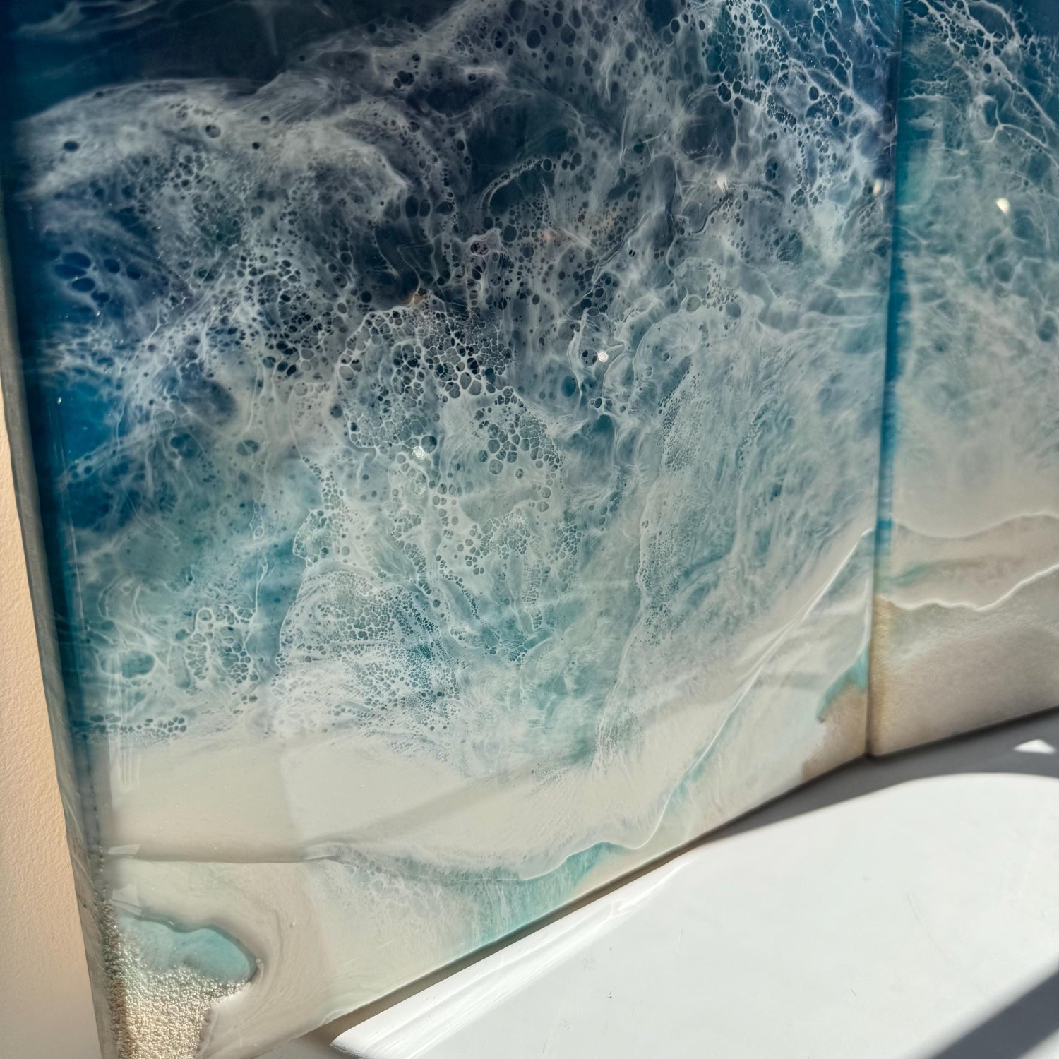Resin Ocean Wall Art – 2 Piece Beach Painting