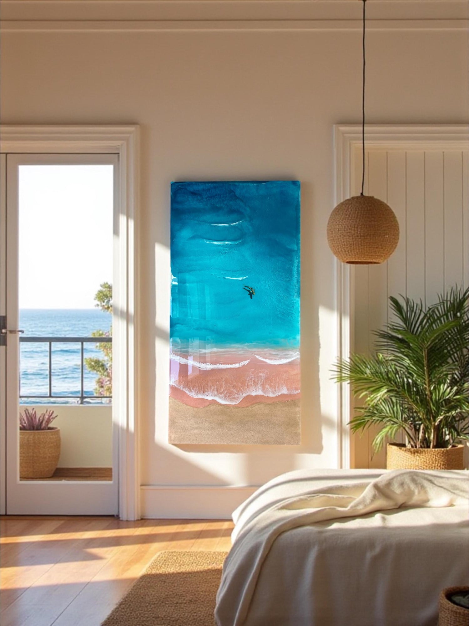 Beach Resin Art Ocean-Inspired Wall Art