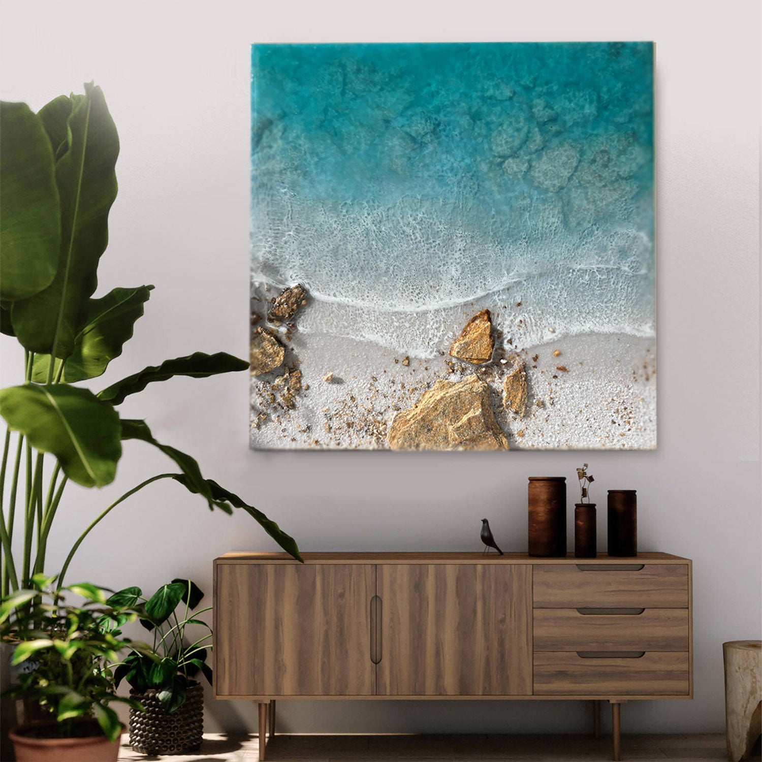 Ocean Resin Art: Seascape Wave Painting Wall Decor