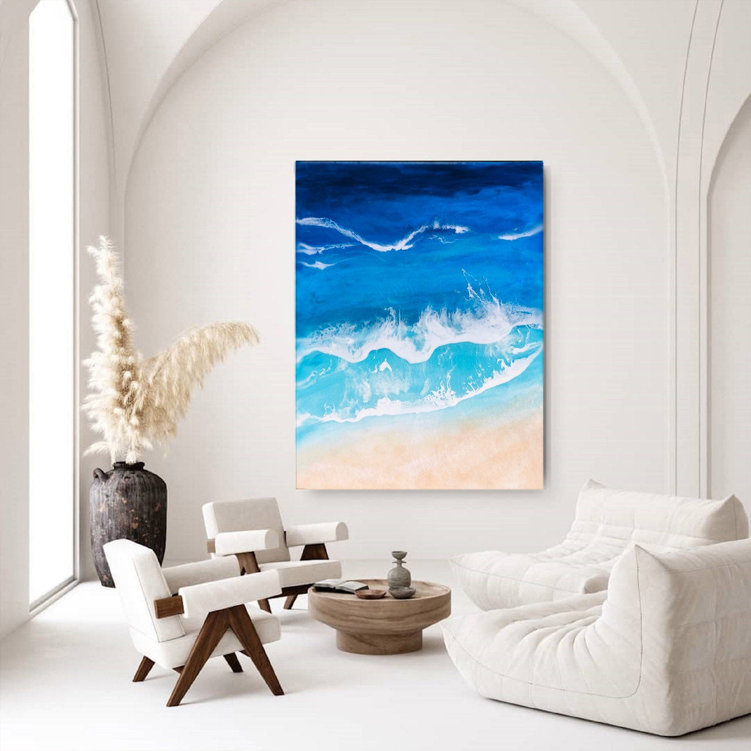 Resin Beach Painting Ocean Wave Art Wall Art