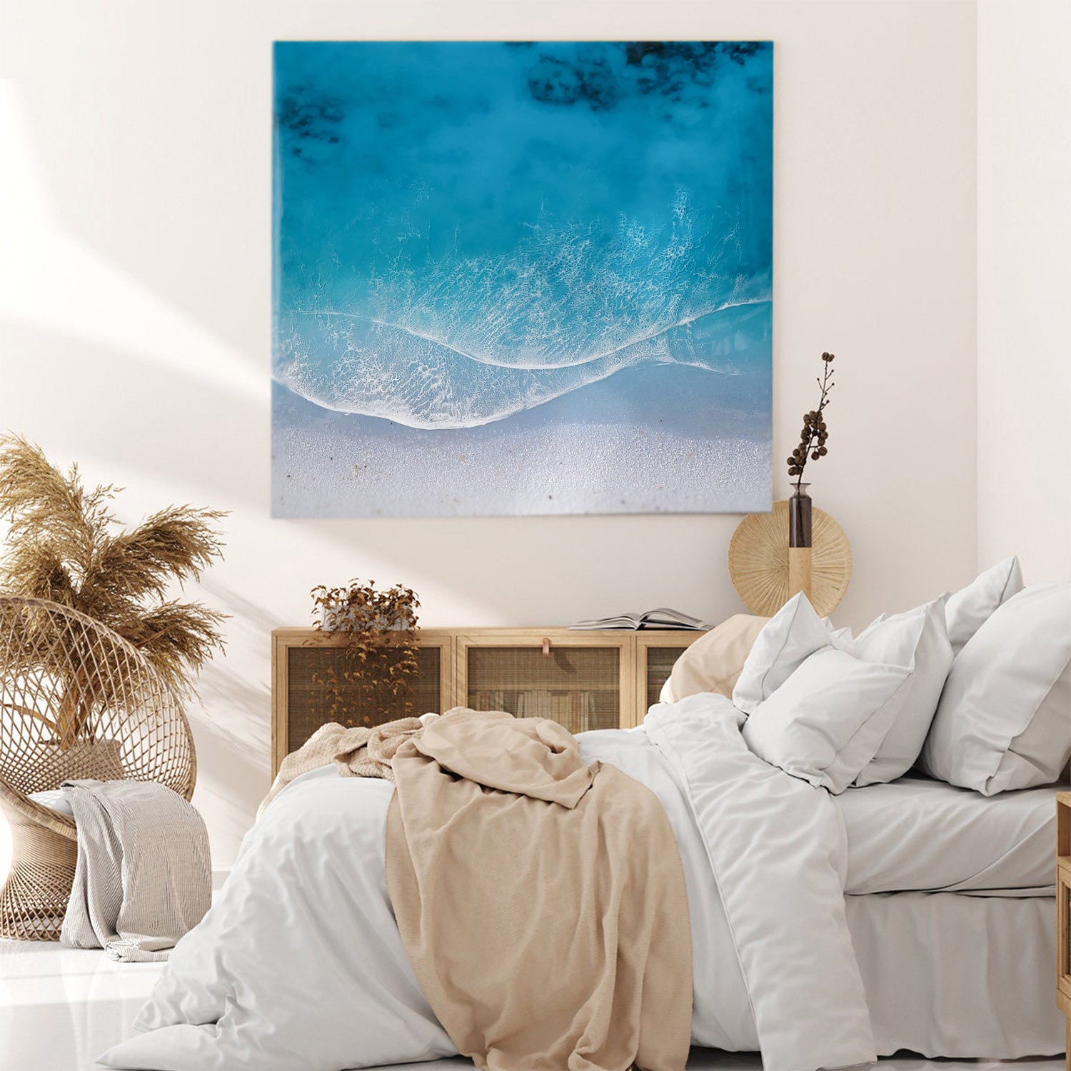 Seascape beach painting. Resin Art Wave Wall Decor