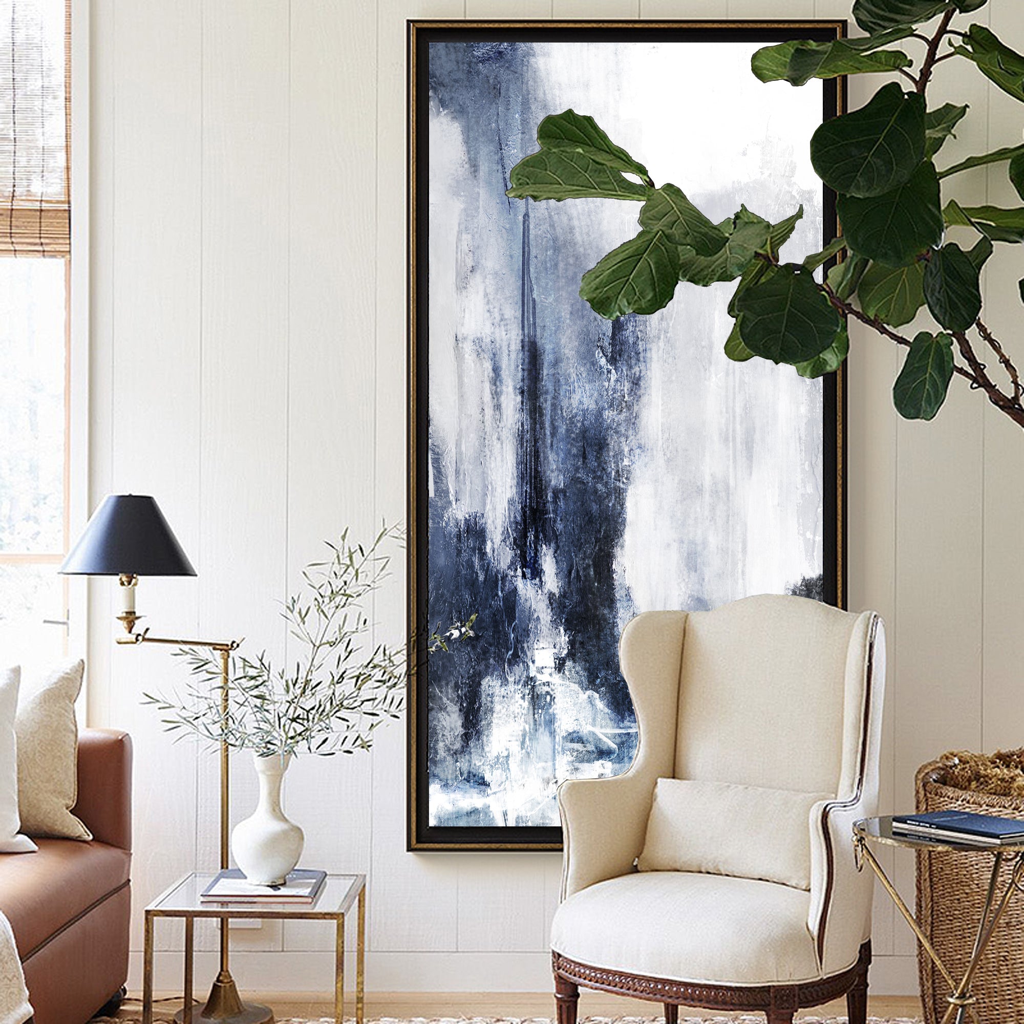 Blue White Abstract Painting