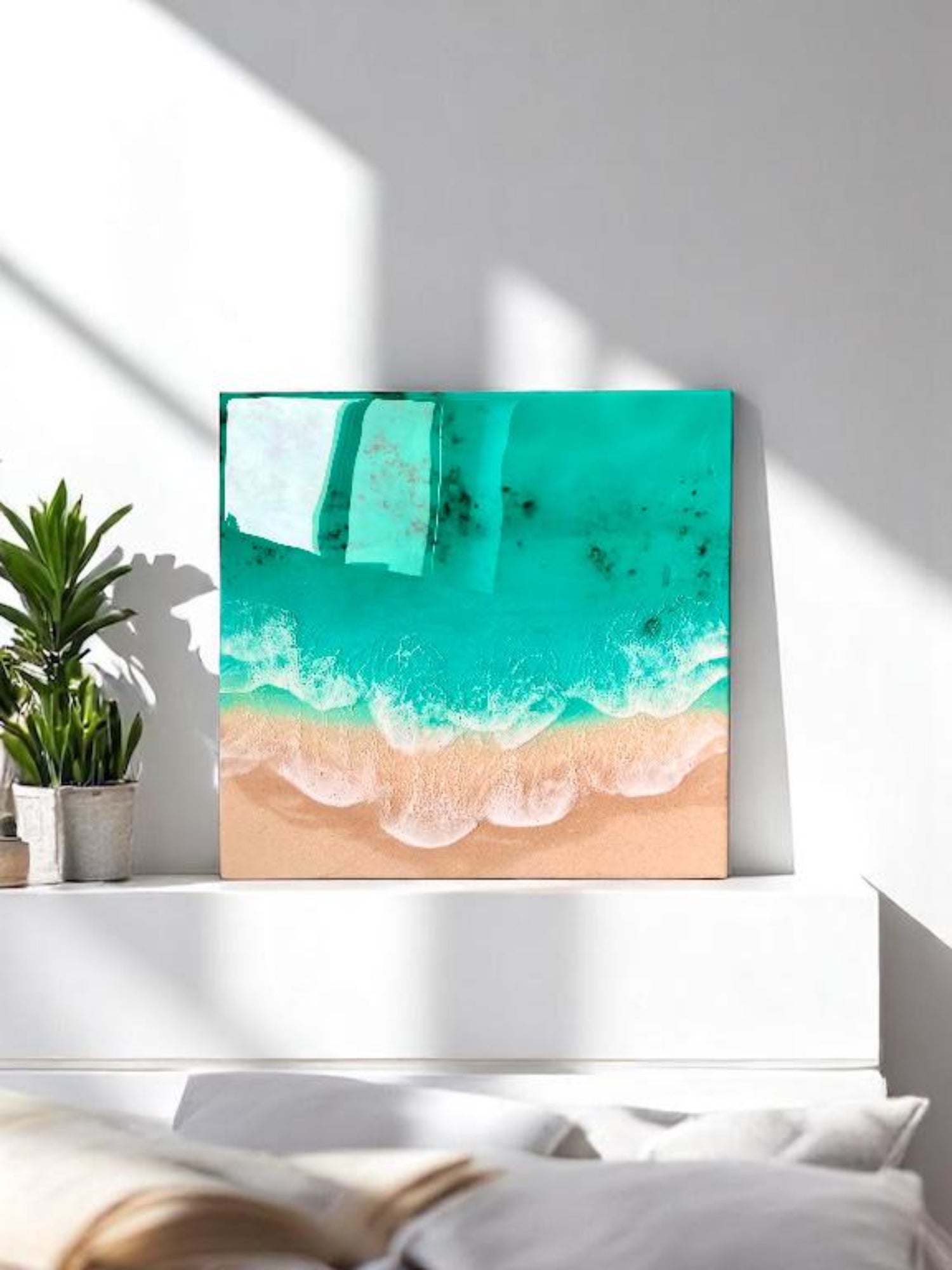 Resin painting "Dreaming of summer", ocean resin art