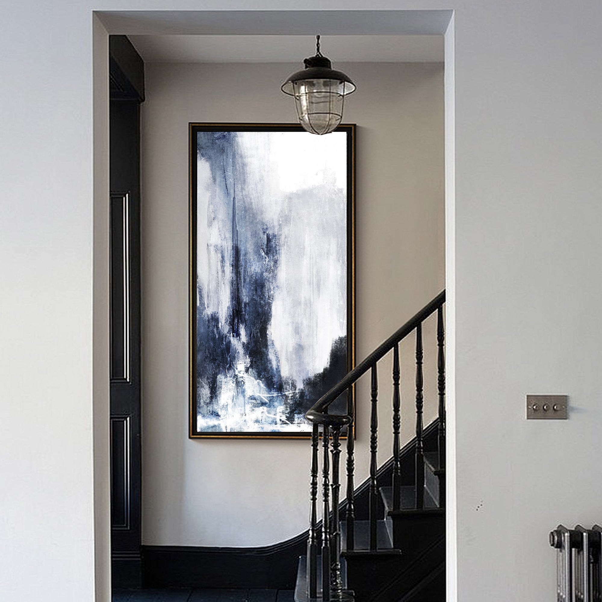 Blue White Abstract Painting