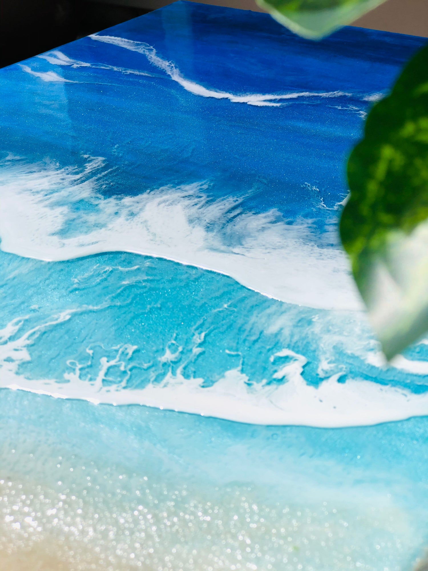 Resin Beach Painting Ocean Wave Art Wall Art