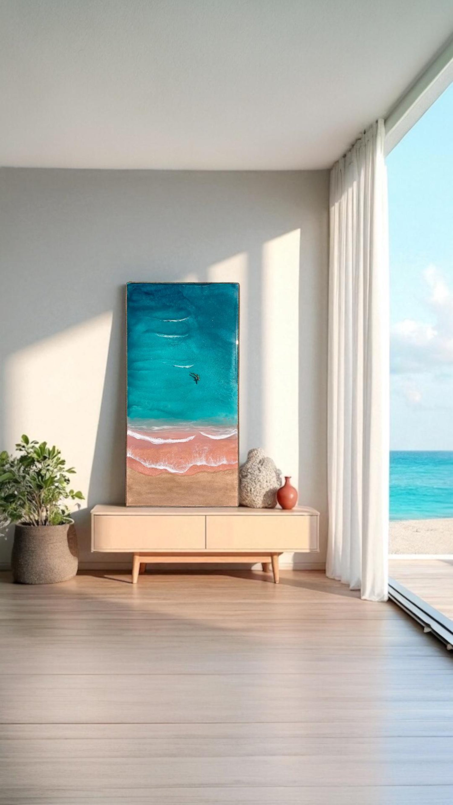 Beach Resin Art Ocean-Inspired Wall Art