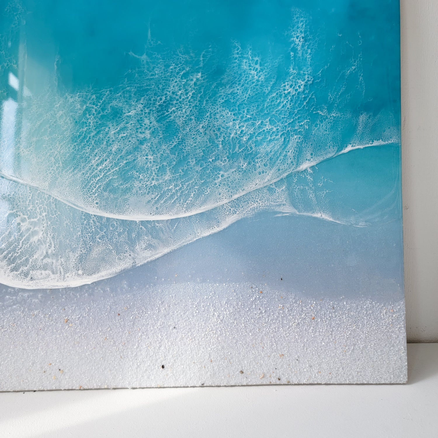 Seascape beach painting. Resin Art Wave Wall Decor