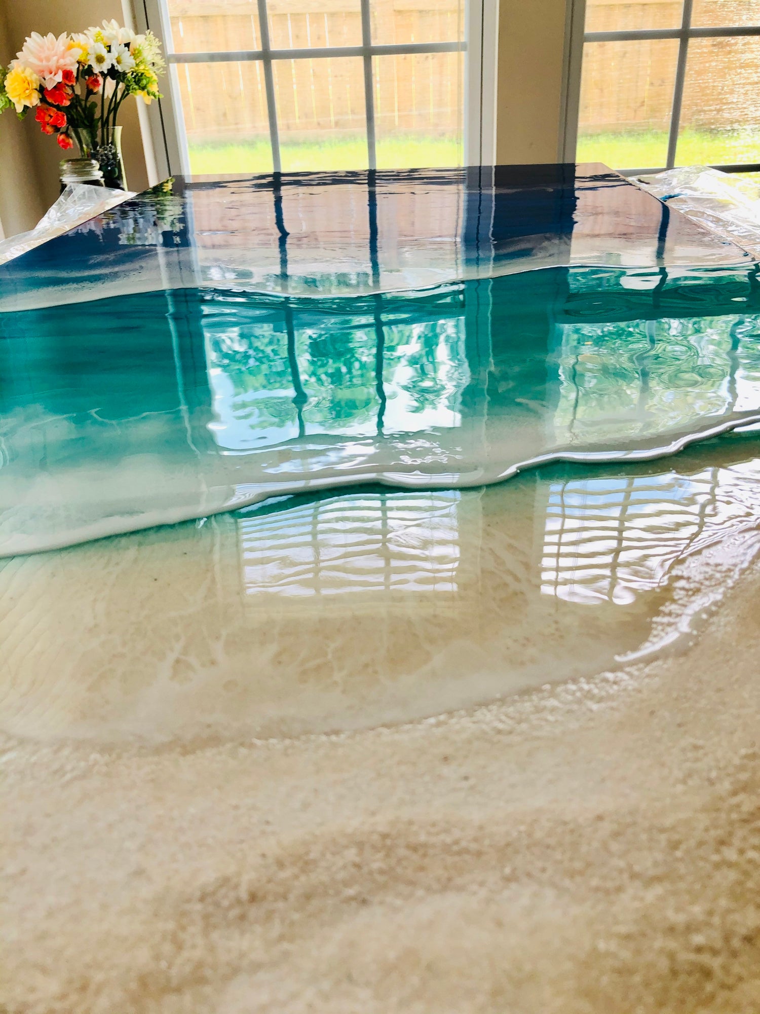 Resin painting resin ocean art resin beach art ocean resin painting
