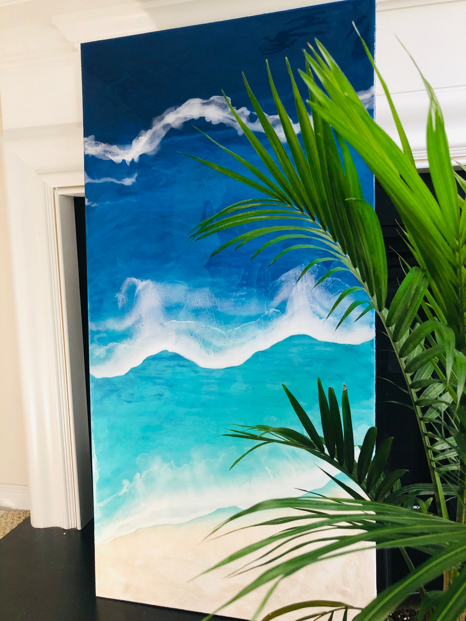 Resin painting resin ocean art resin beach art ocean resin painting